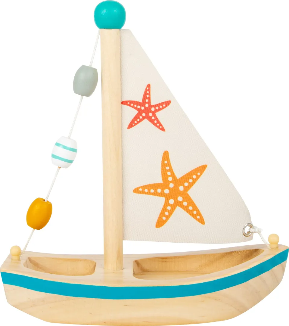 smallfoot barca a vela giocattolo bagno legno stella marina