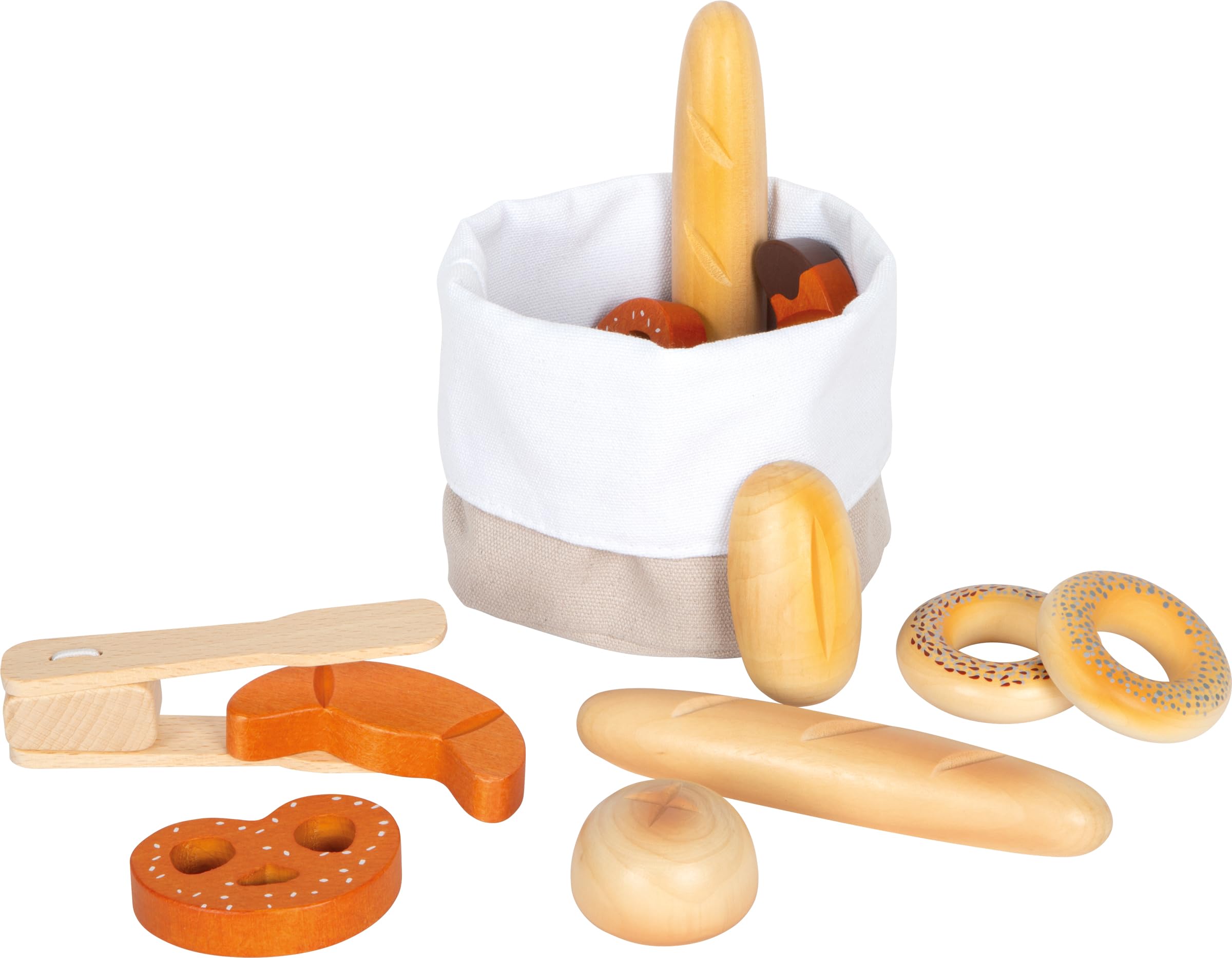 smallfoot fresh set pane giocattolo legno 12 pezzi con cestino