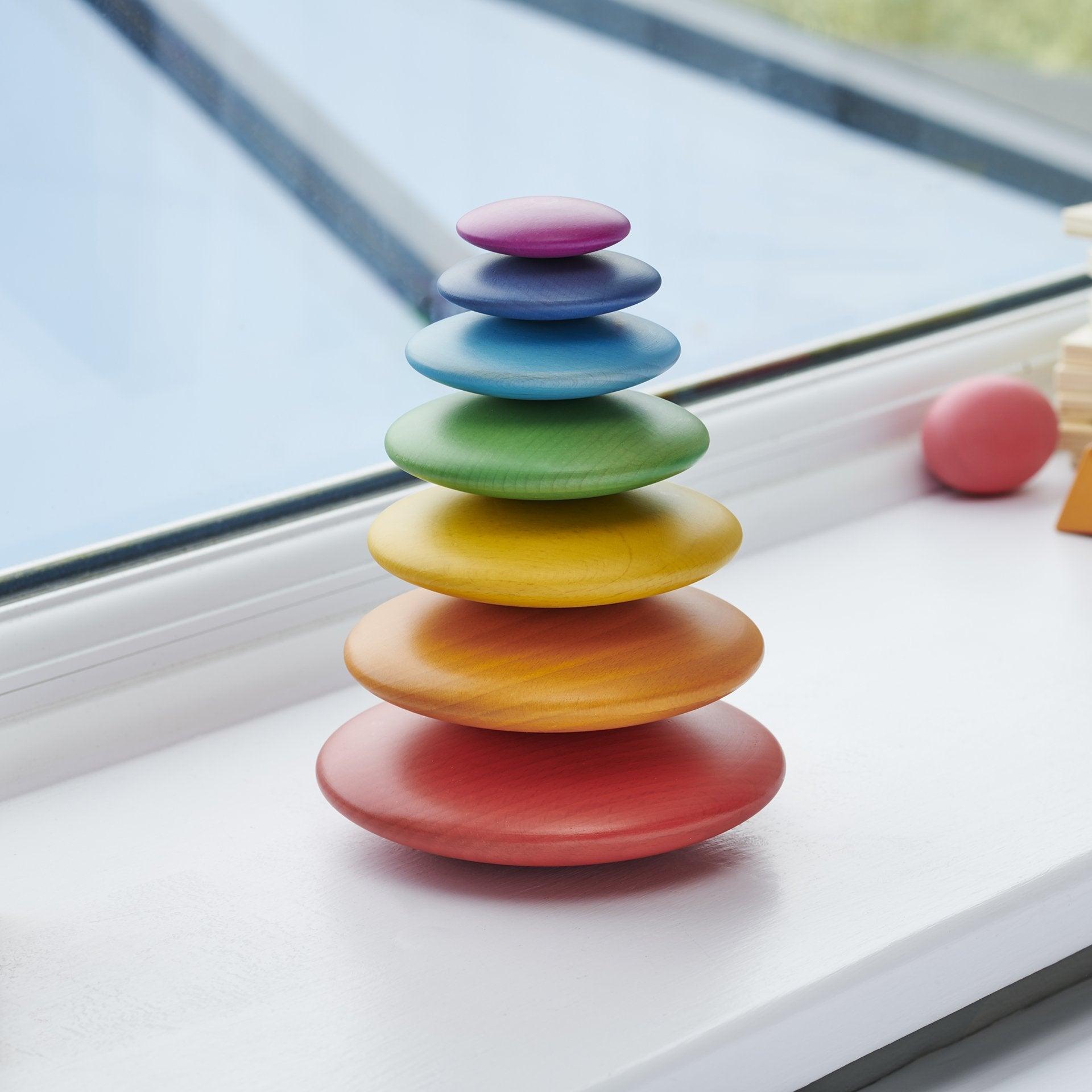 Tickit Rainbow bottoni legno 7 pezzi impilabili