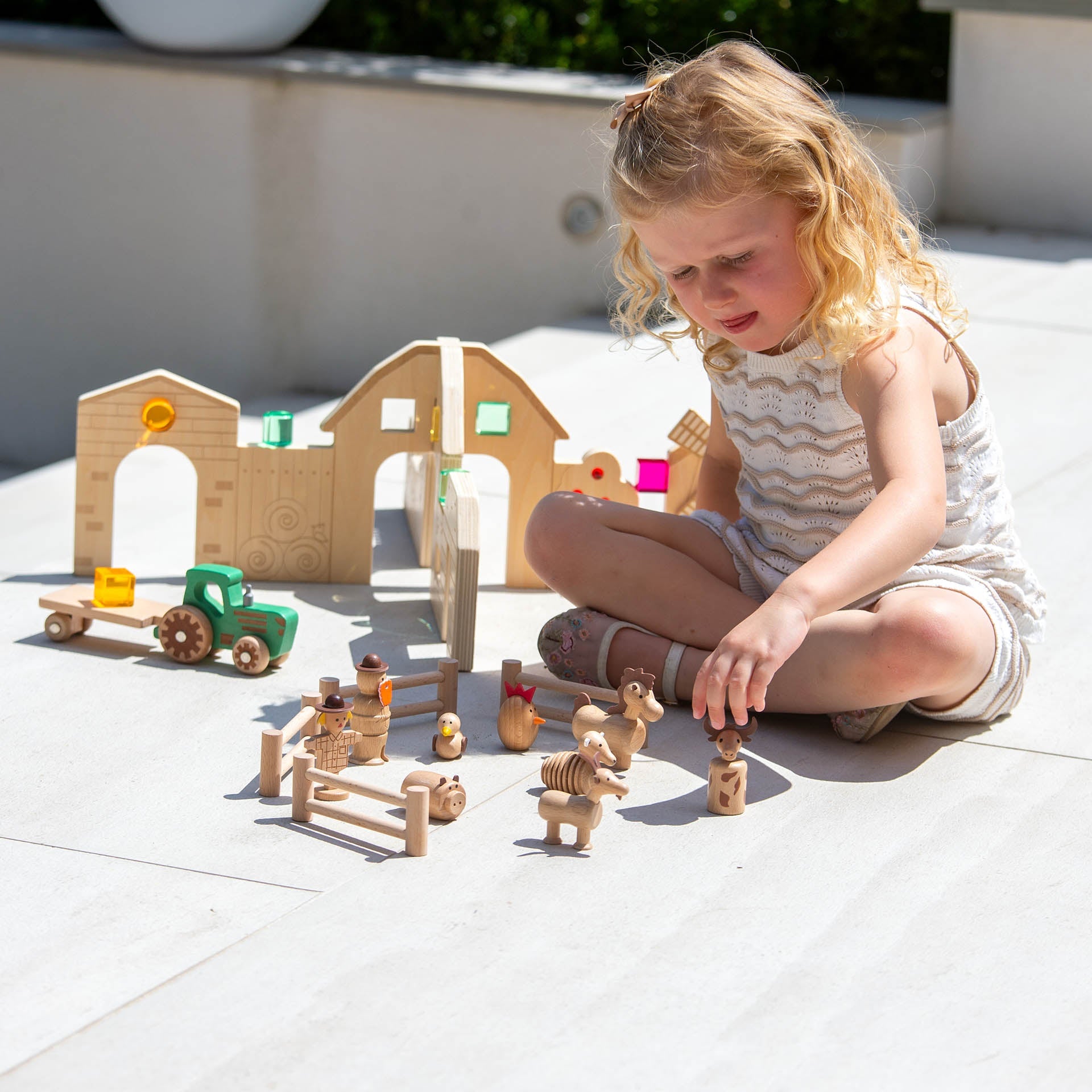 Tickit Wooden Farm Set fattoria in legno 15 pezzi da 3 anni