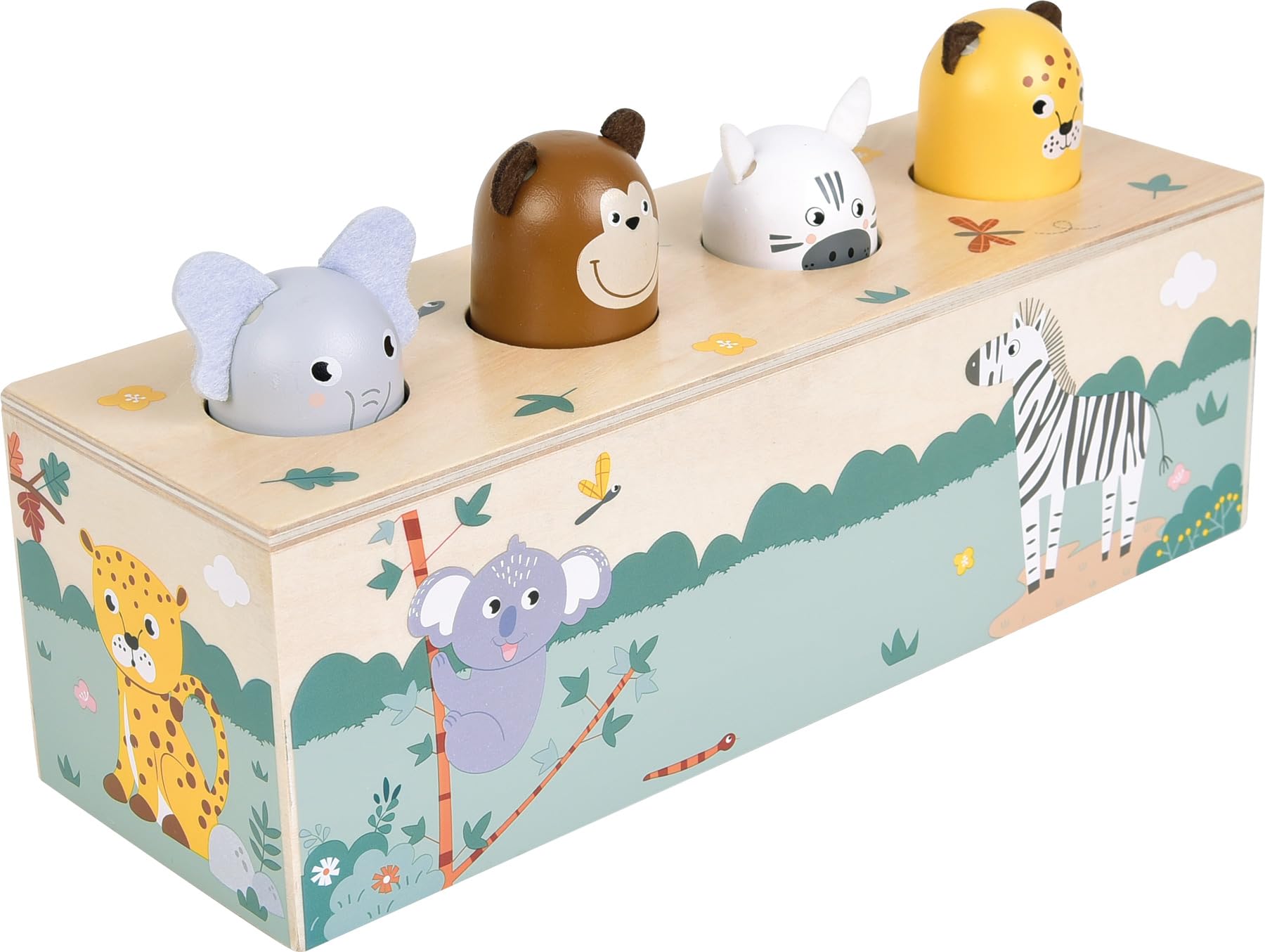 smallfoot Safari 12757 gioco pop-up legno sonoro da 1 anno