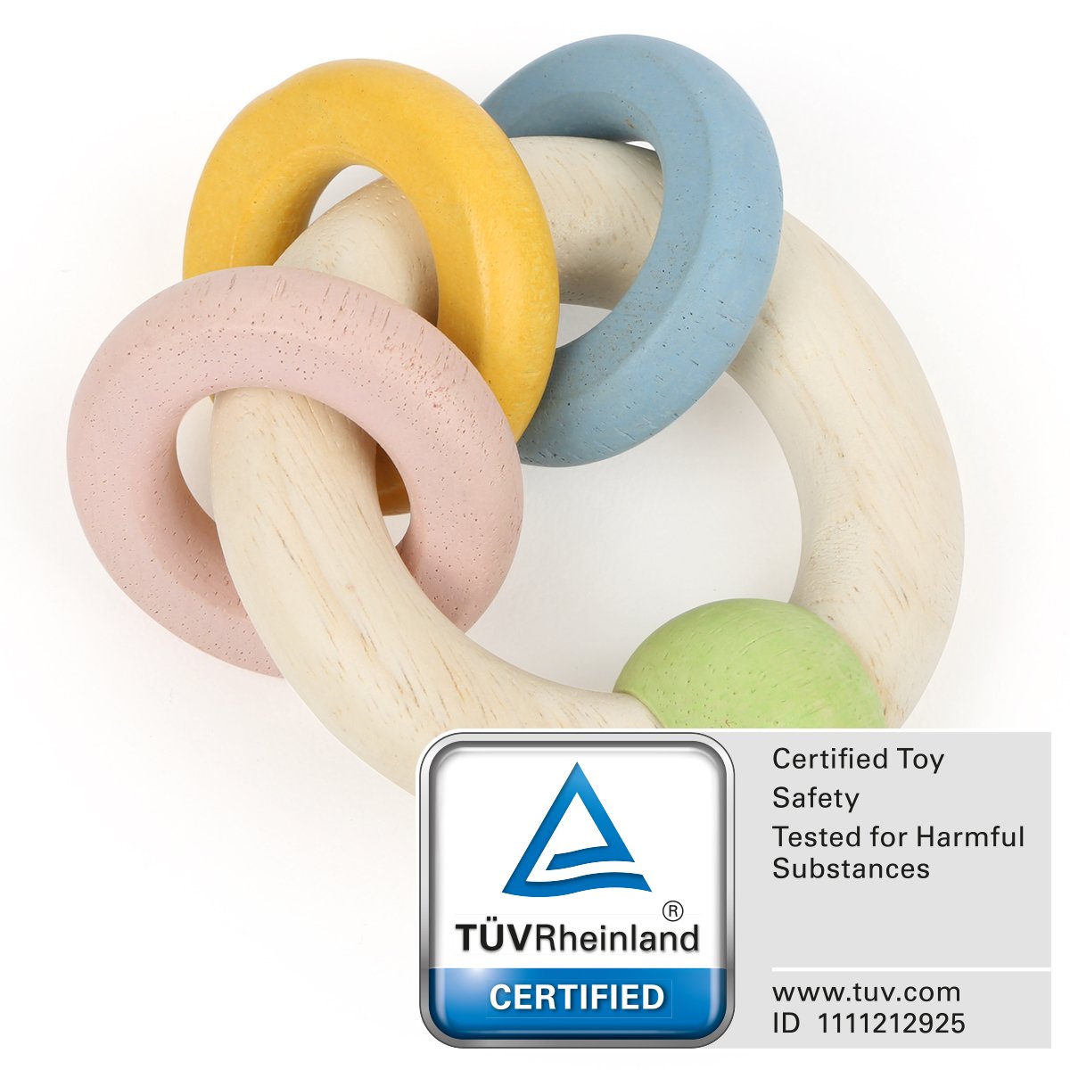 smallfoot Lotta 10515 anello presa legno neonato sonaglio