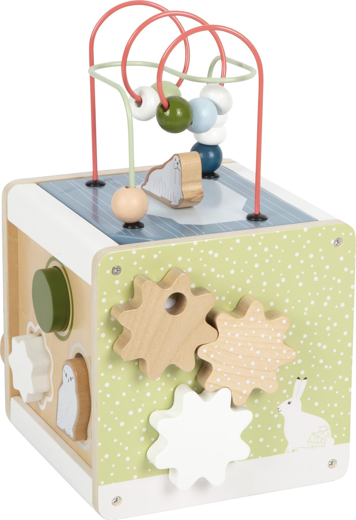 smallfoot Arctic Dado Motricità cubo attività legno 5 giochi