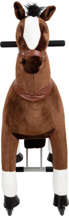 smallfoot 12462 cavallo cavalcabile in peluche marrone