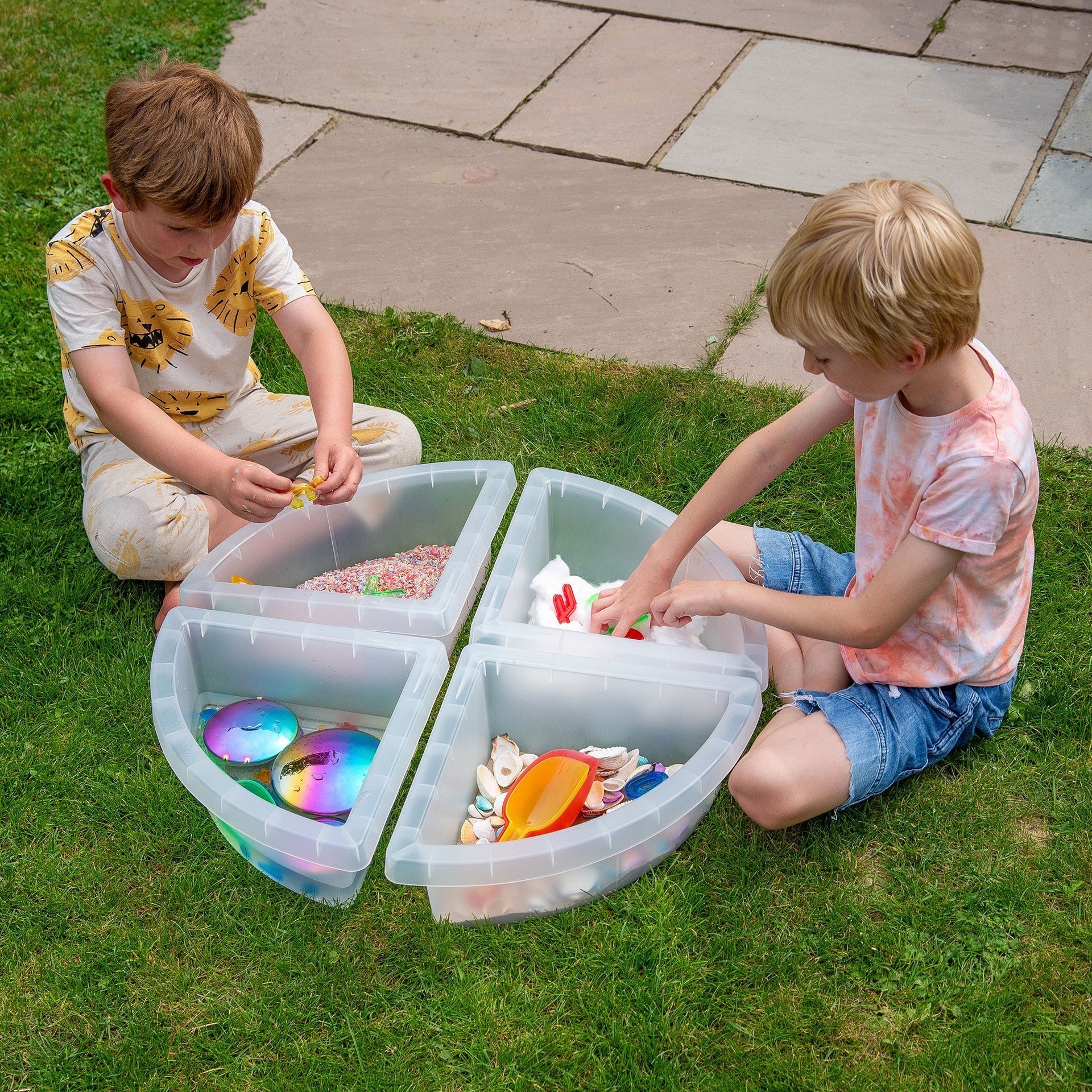 Tickit Discovery Clear Quadrant Trays Vassoi 4 Pezzi Fondi