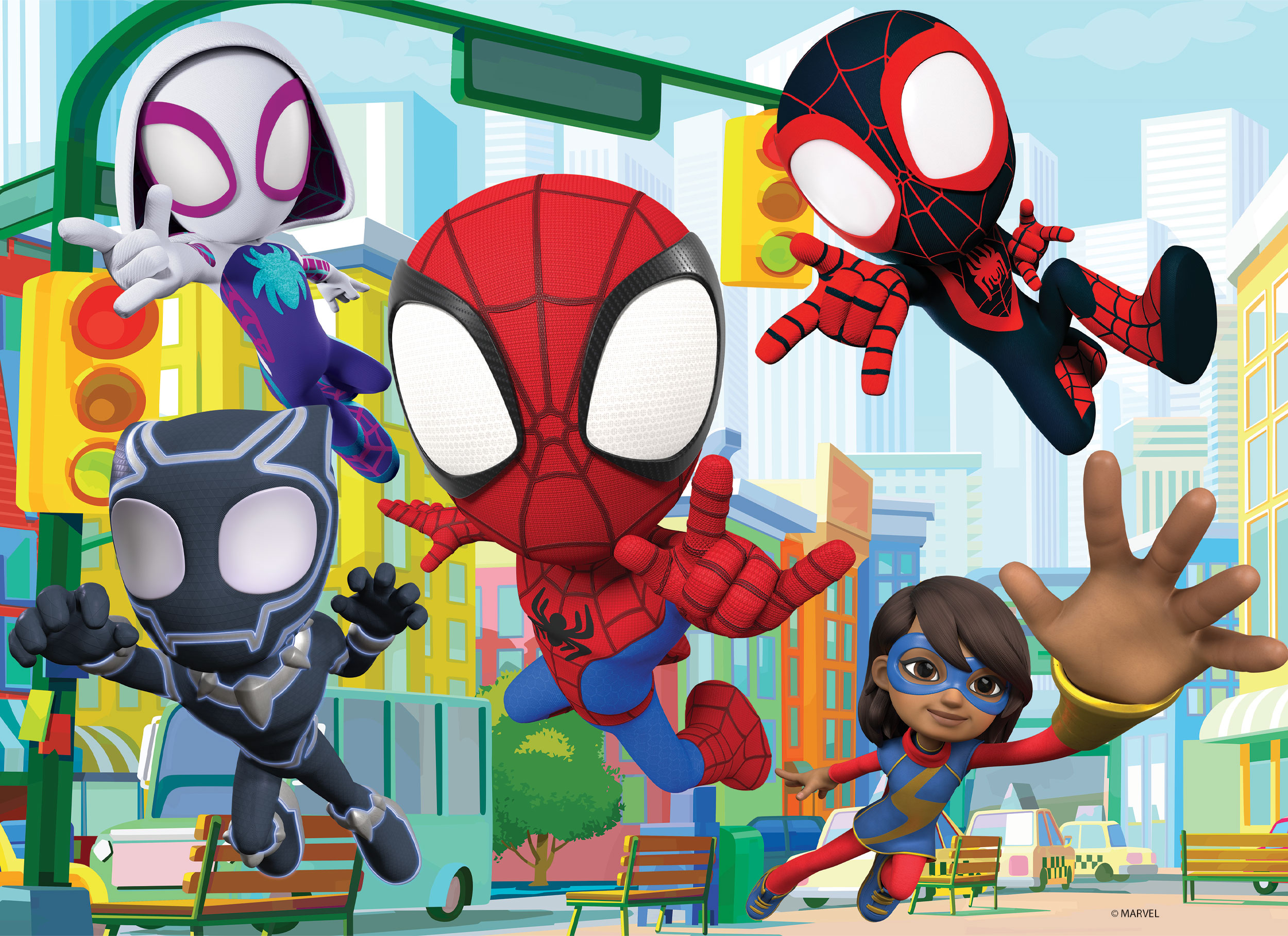 Lisciani Marvel M-Plus 24 Spidey Puzzle 24 Pezzi da Colorare
