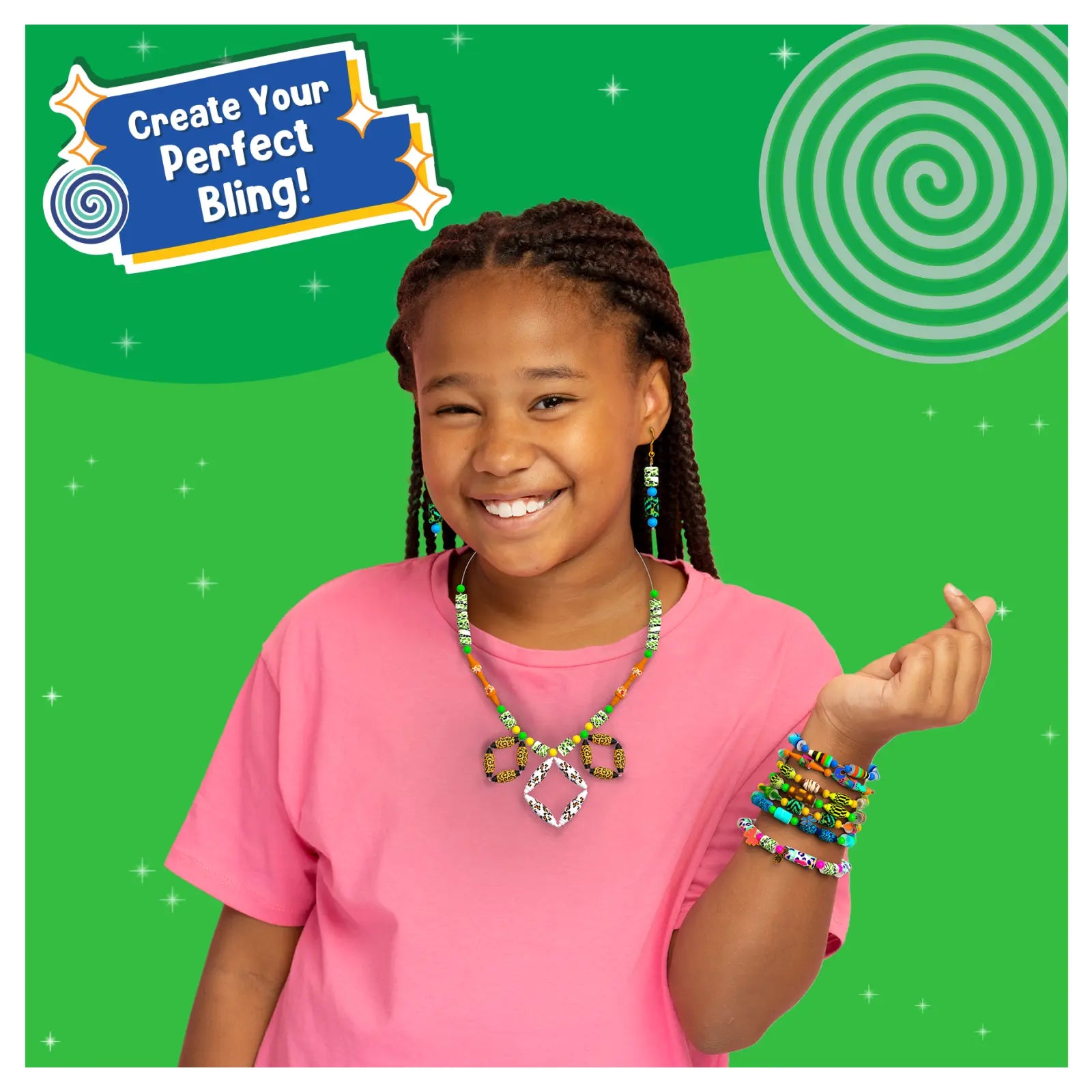 Skillmatics Roll-up Beads Jungle Party kit braccialetti 6-13 anni