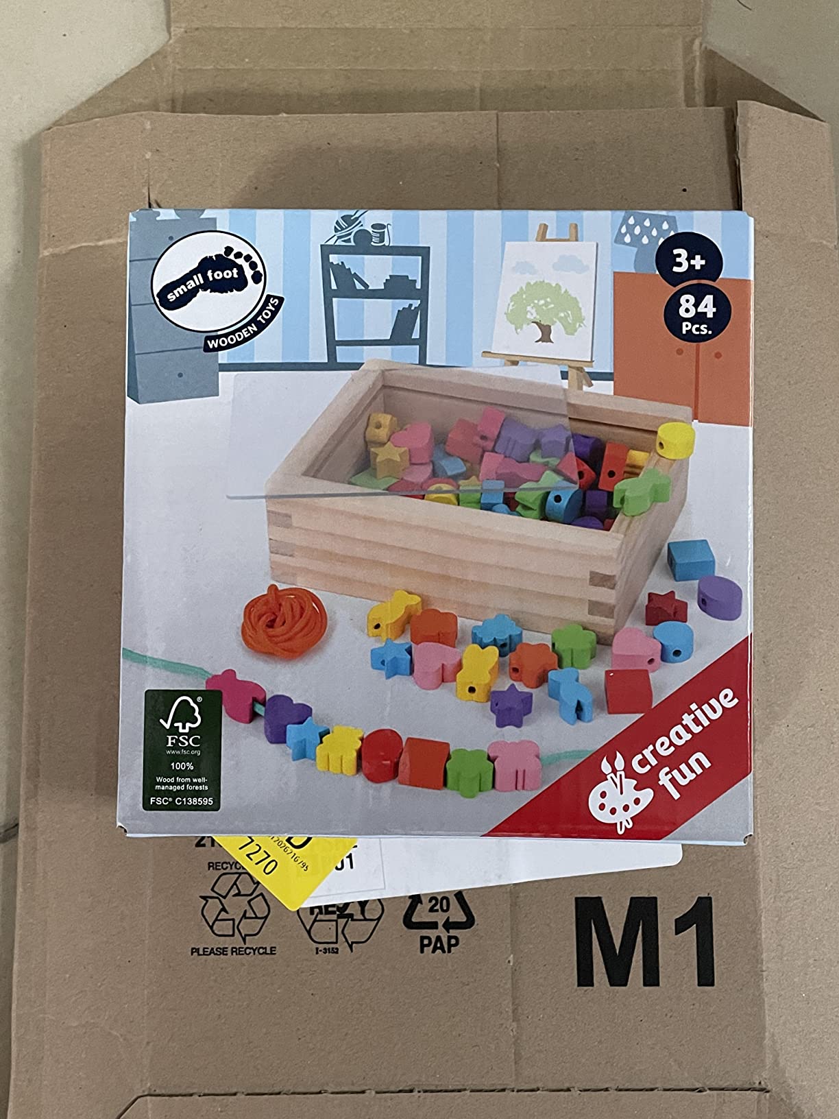 smallfoot 11060 kit perline legno creative braccialetti 3 anni FSC