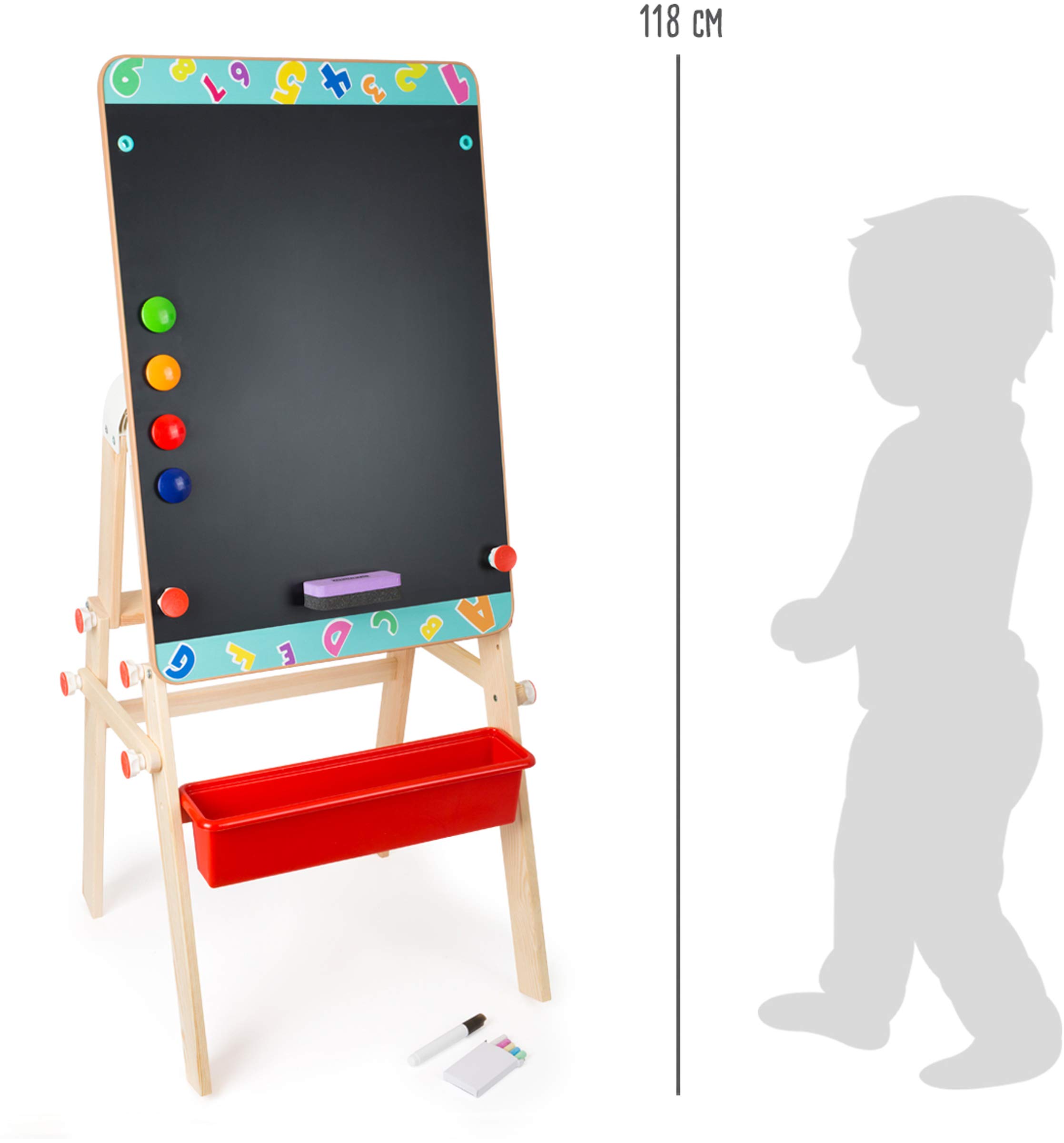 small foot 2 in 1 tavolo lavagna bambini multicolore legno