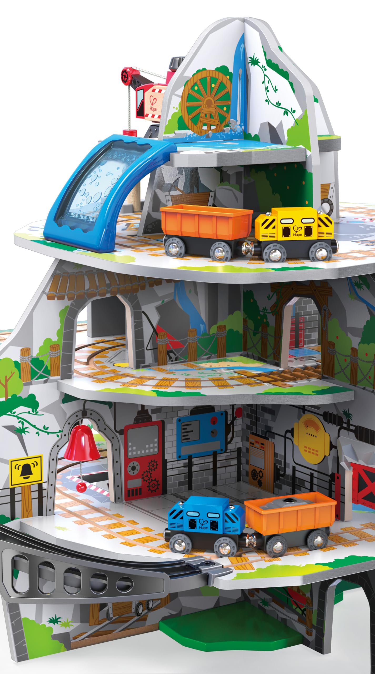 Hape Mega Miniera Montana pista trenino legno 32 pezzi