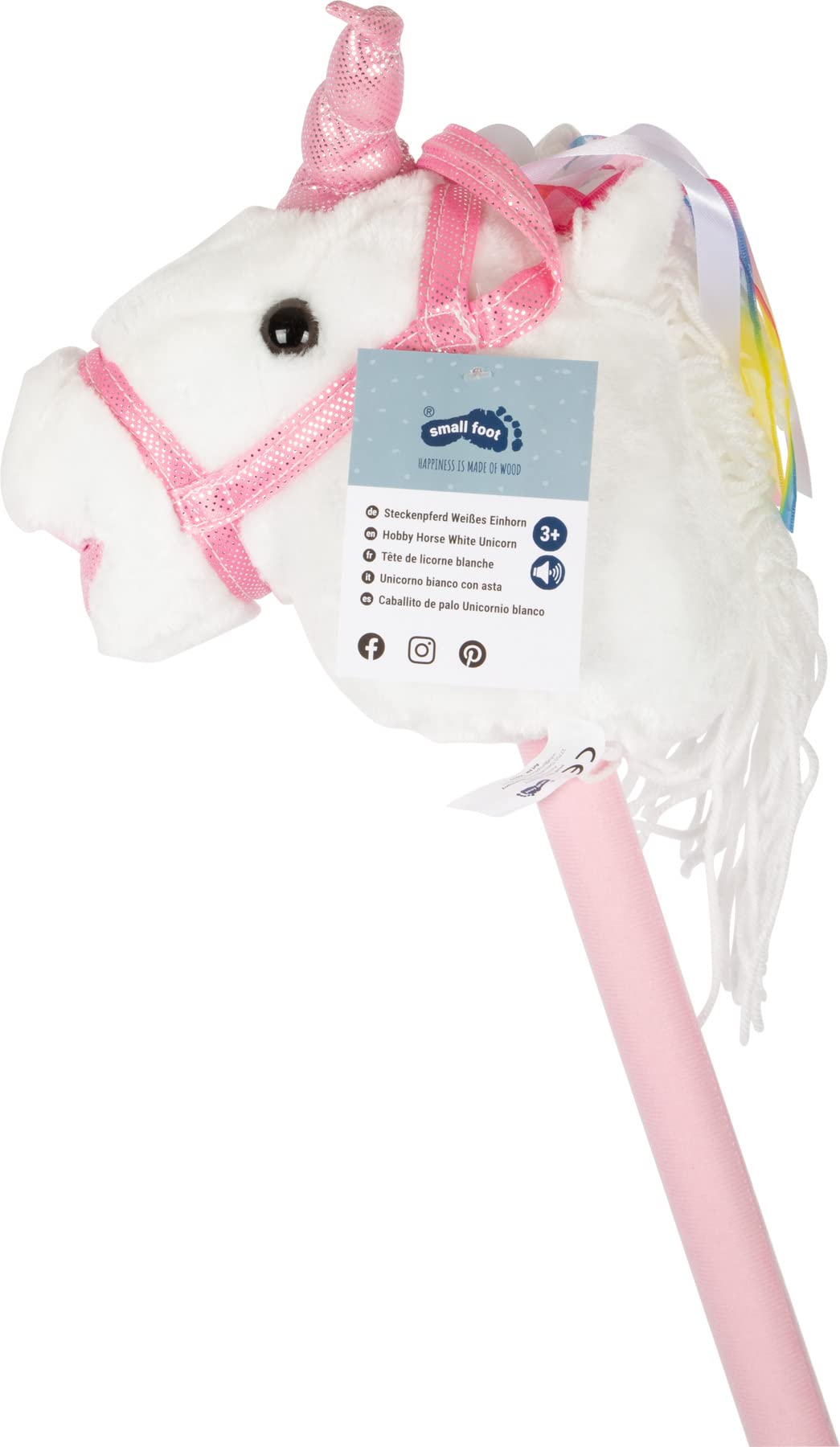 smallfoot 10279 unicorno bianco a bastone morbido con suono