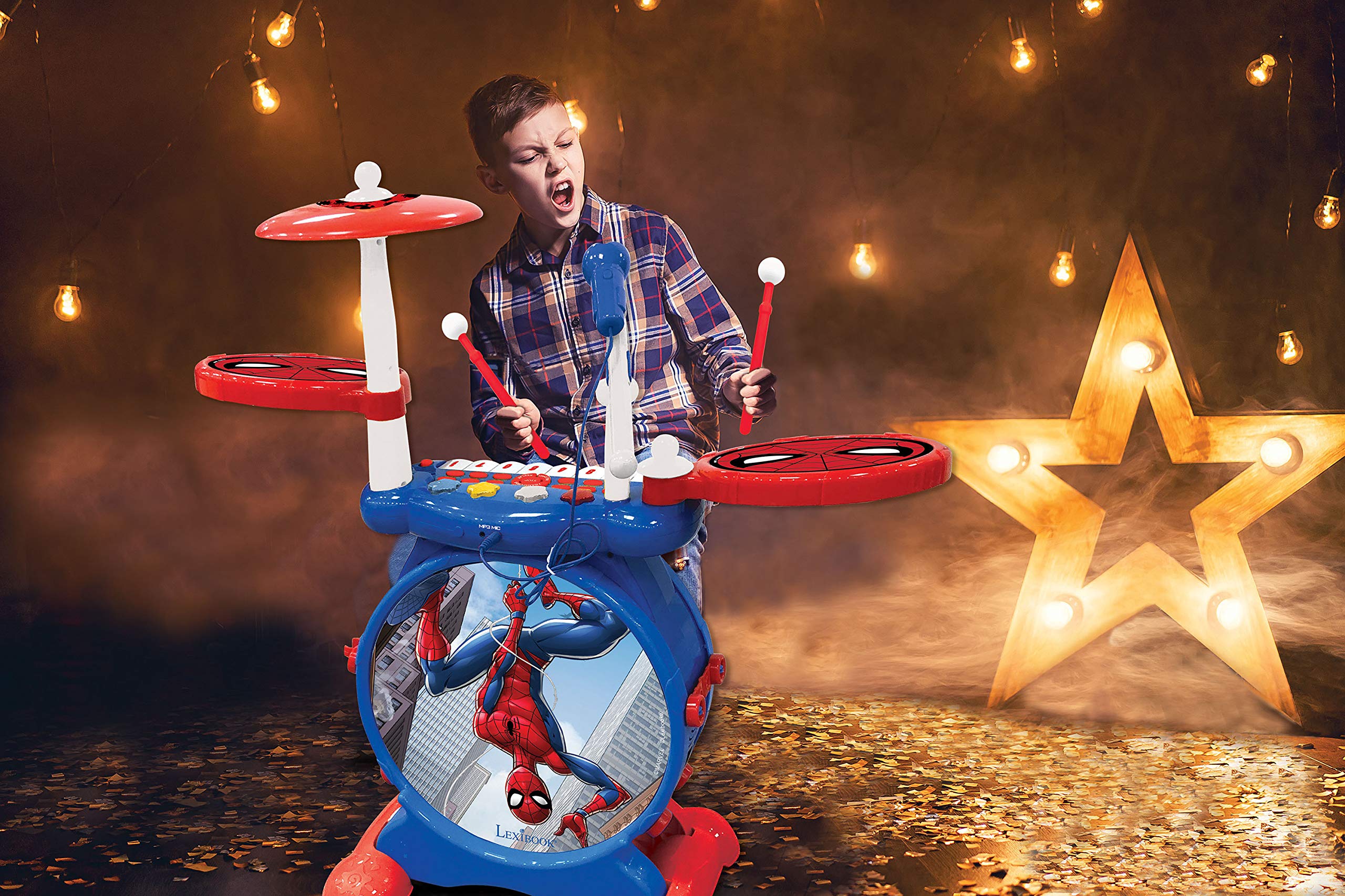 Lexibook K610SP Spider-Man batteria elettronica 3 in 1