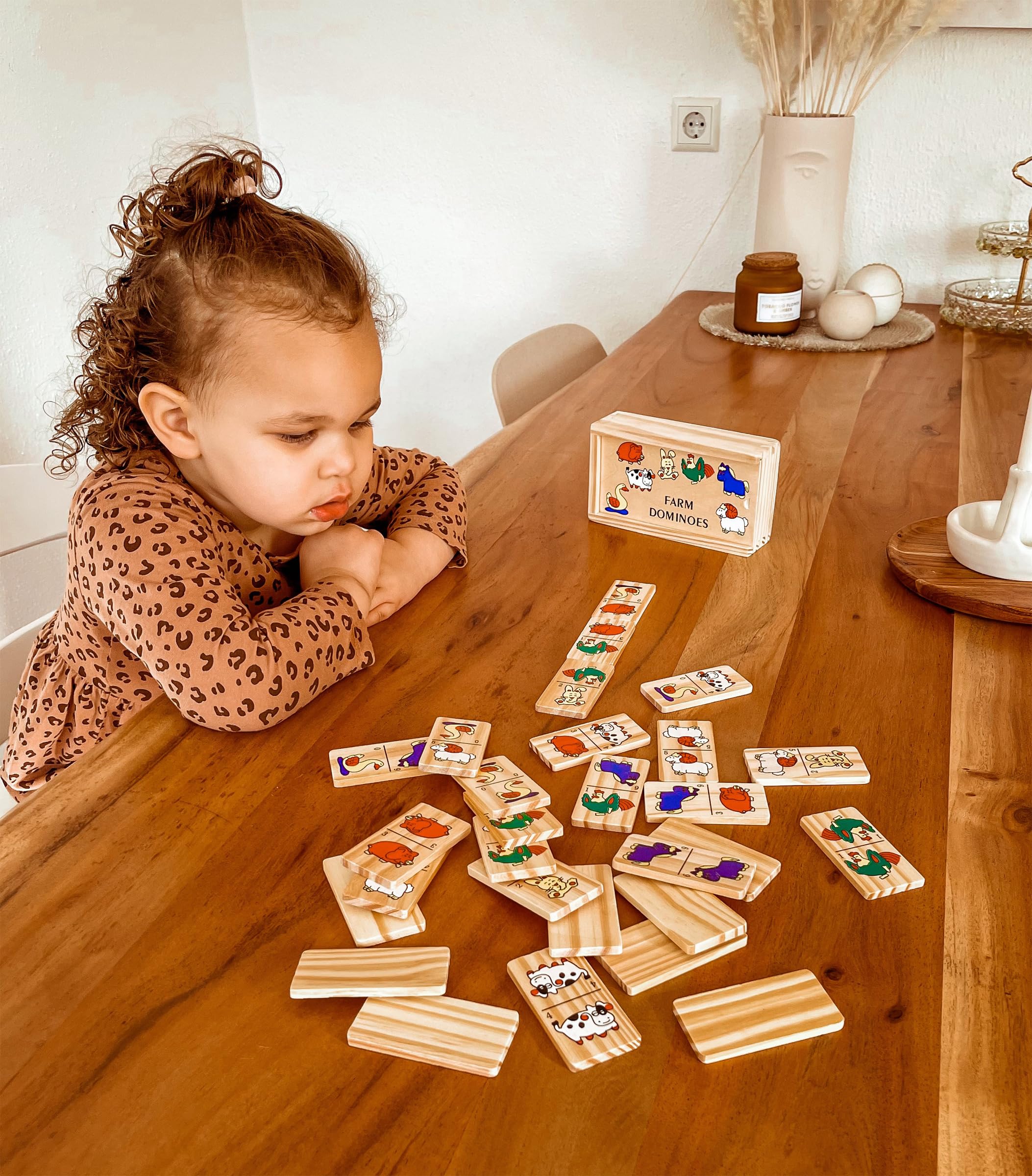 smallfoot 7094 Domino Fattoria gioco in legno con animali