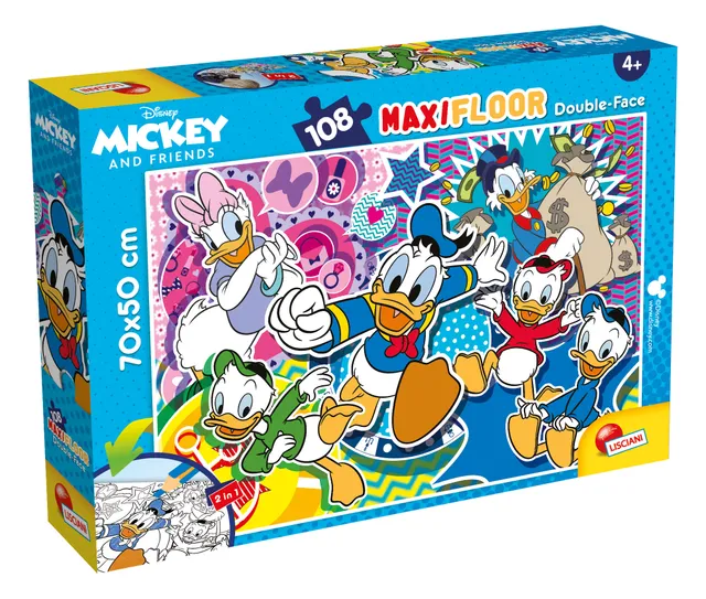 Lisciani Disney Maxi Floor 108 puzzle Paperino da colorare