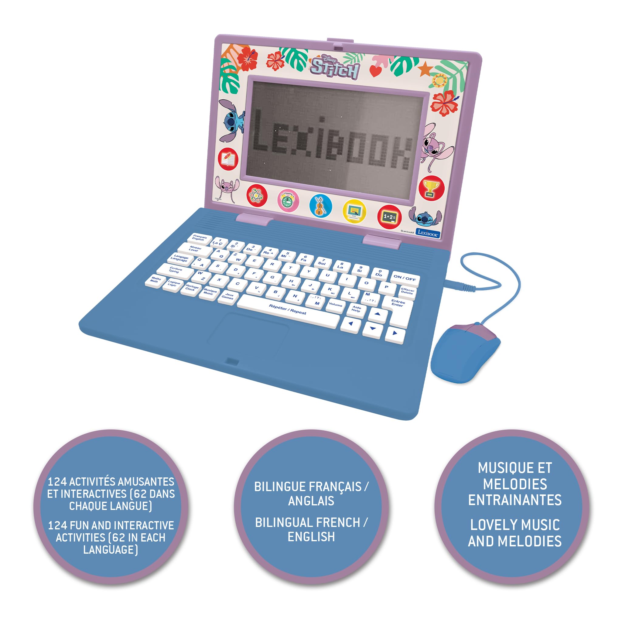 Lexibook JC599 Stitch laptop educativo bilingue 170 attività