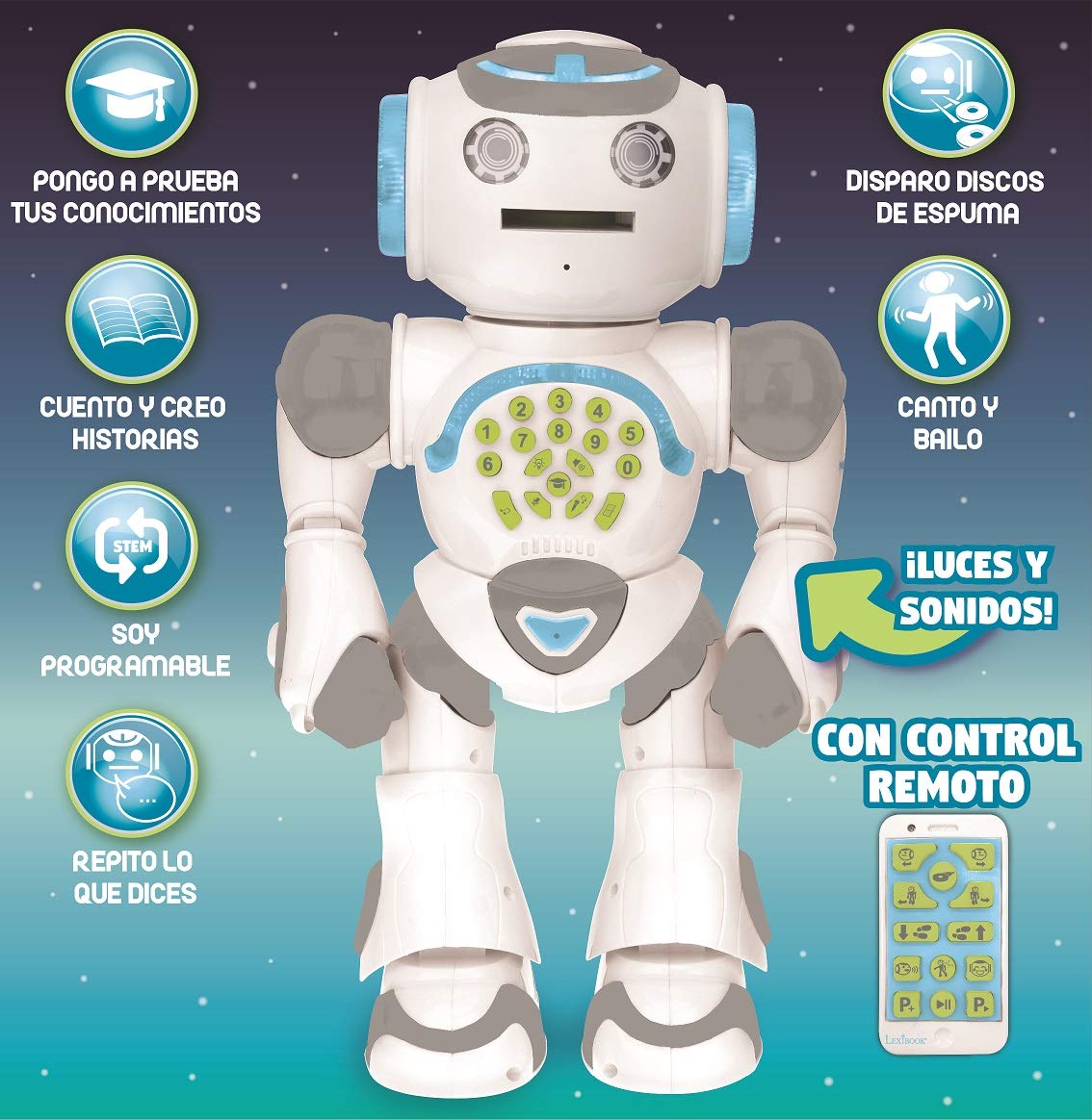 Lexibook Powerman MAX ROB80ES robot parlante spagnolo