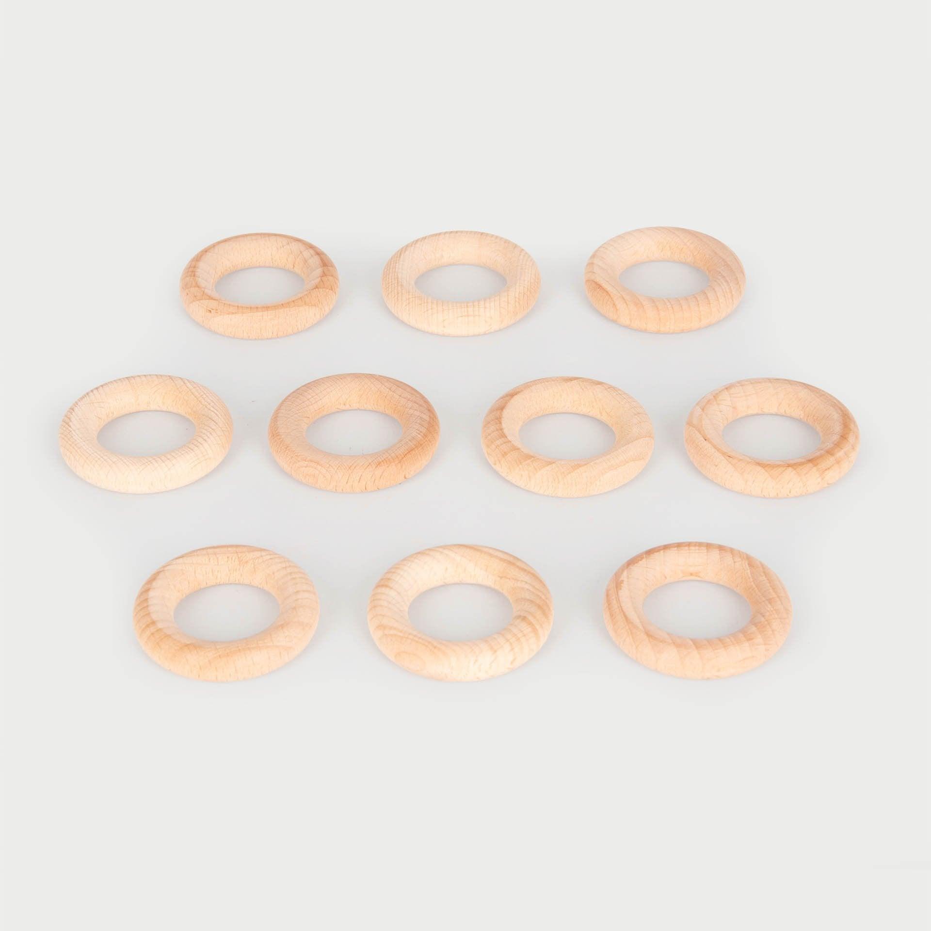 Tickit Natural Wooden Rings Anelli Legno 10 Pezzi 4,8 cm