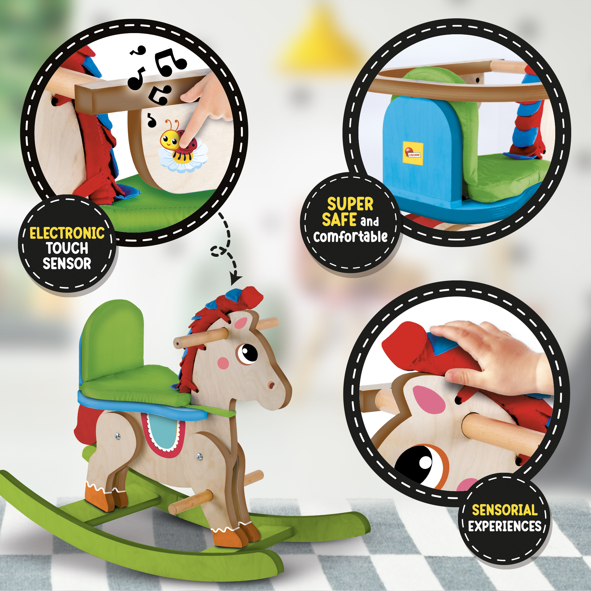 Lisciani Montessori Wood My Baby Pony cavallo dondolo legno