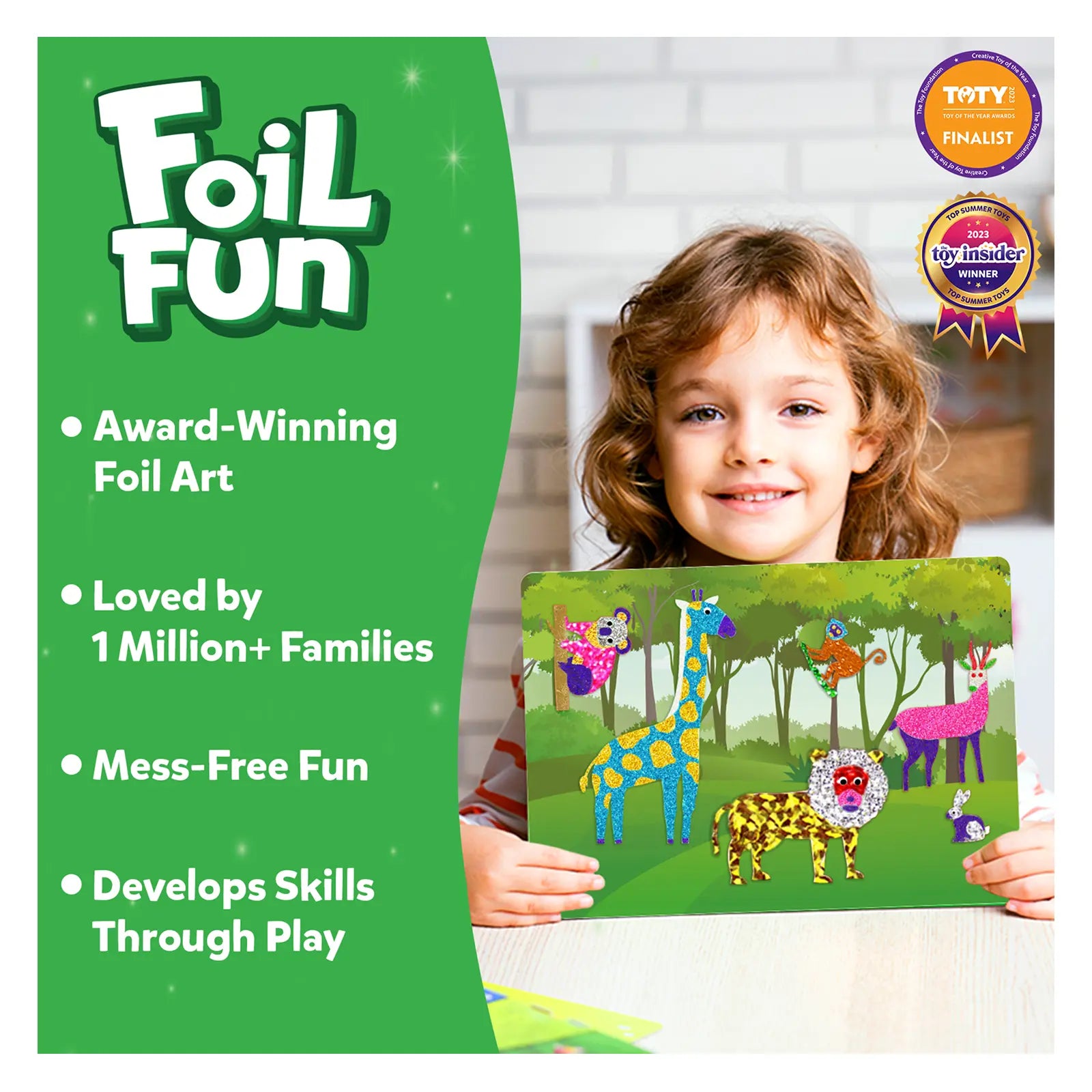 Skillmatics Foil Fun World Animals album foil animali