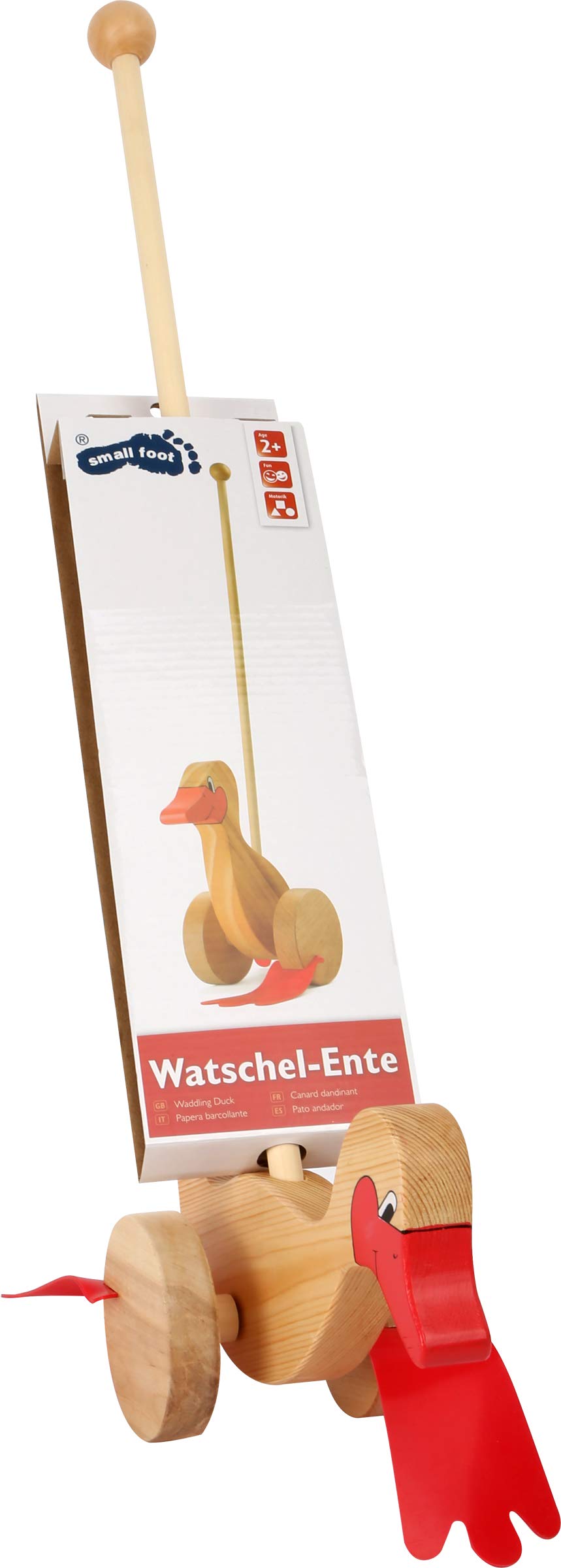 small foot 2092 anatra con rotelle cavalcabile legno 65 cm