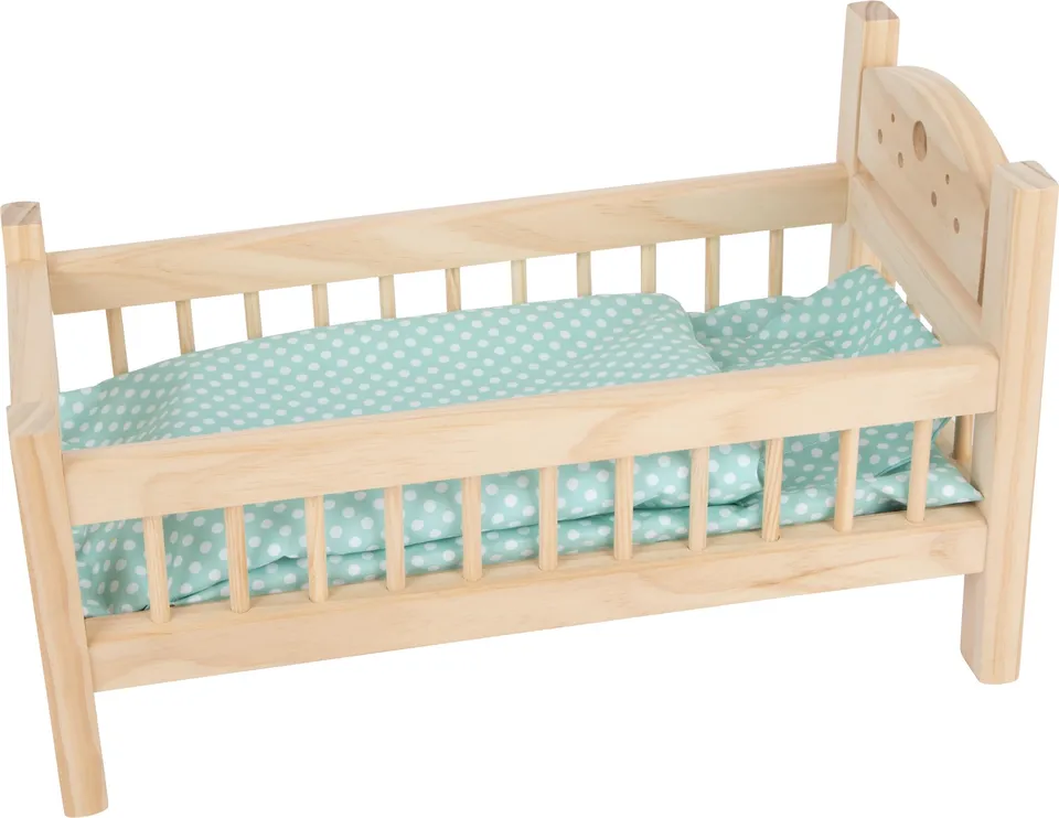 smallfoot 9601 lettino bambole legno con cuscino e coperta