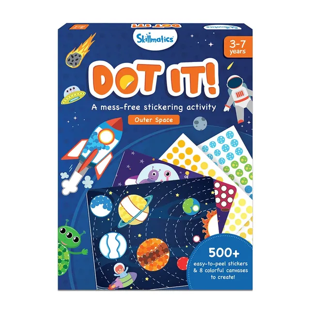 Skillmatics Dot It Space sticker art 500 adesivi 3-7 anni