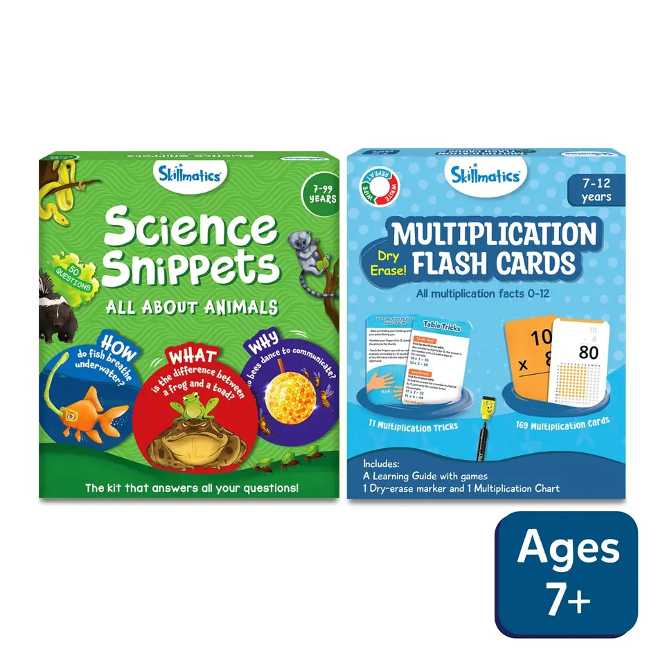 Skillmatics Science Snippets Animals Multiplication flash cards