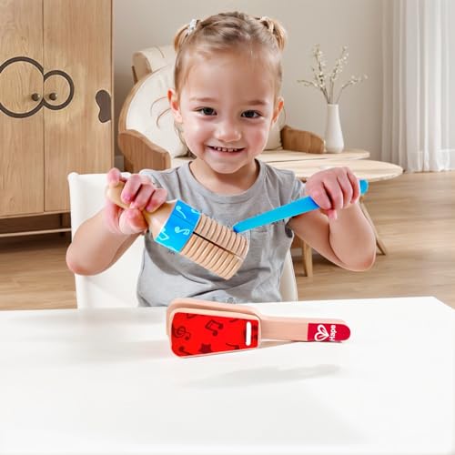 Hape percussioni guiro set musicale in legno 12m+