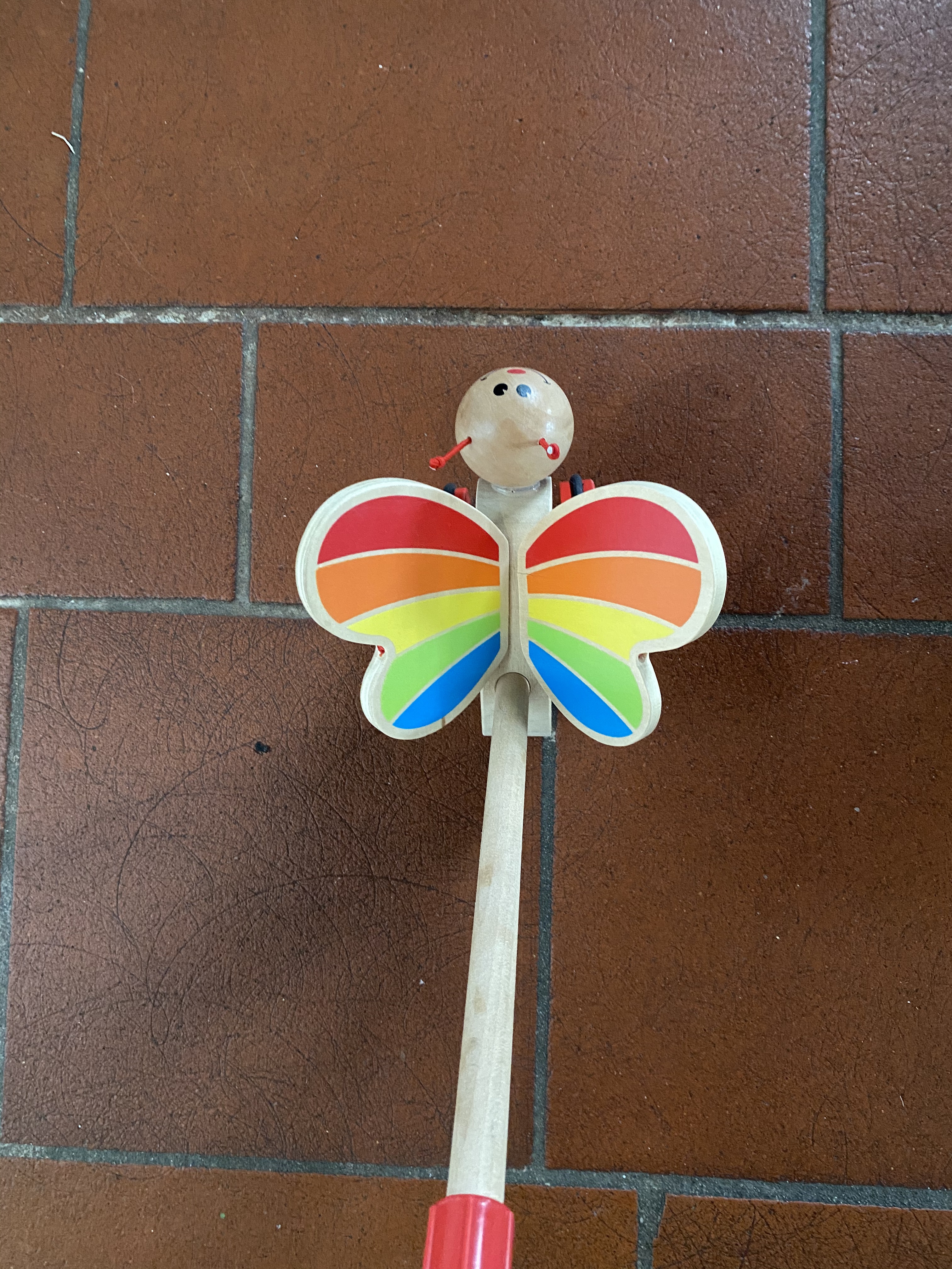 Hape Farfallina Colorata Giocattolo da Trainare in Legno con Ali