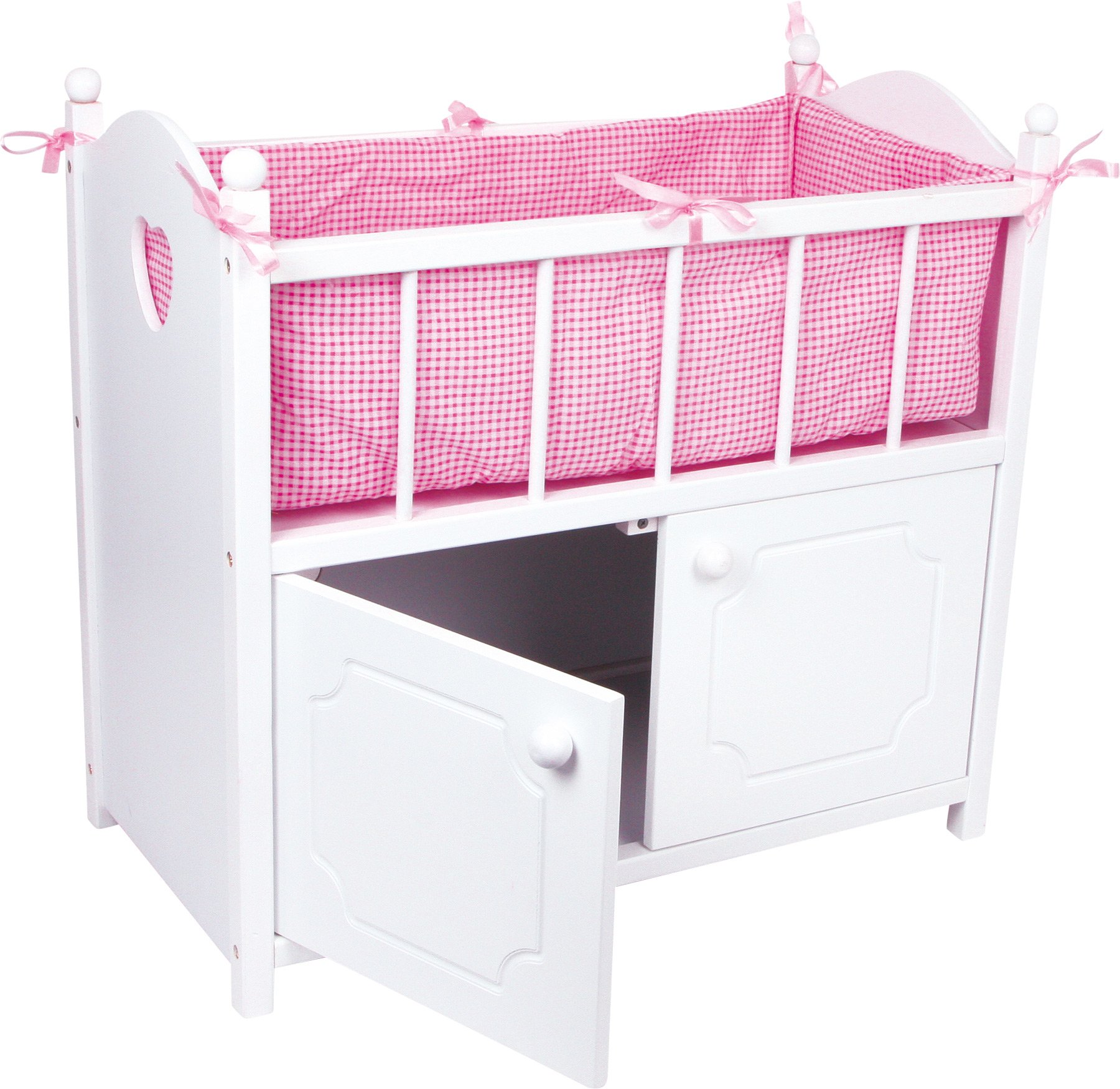 smallfoot 2875 letto bambole con armadio in legno