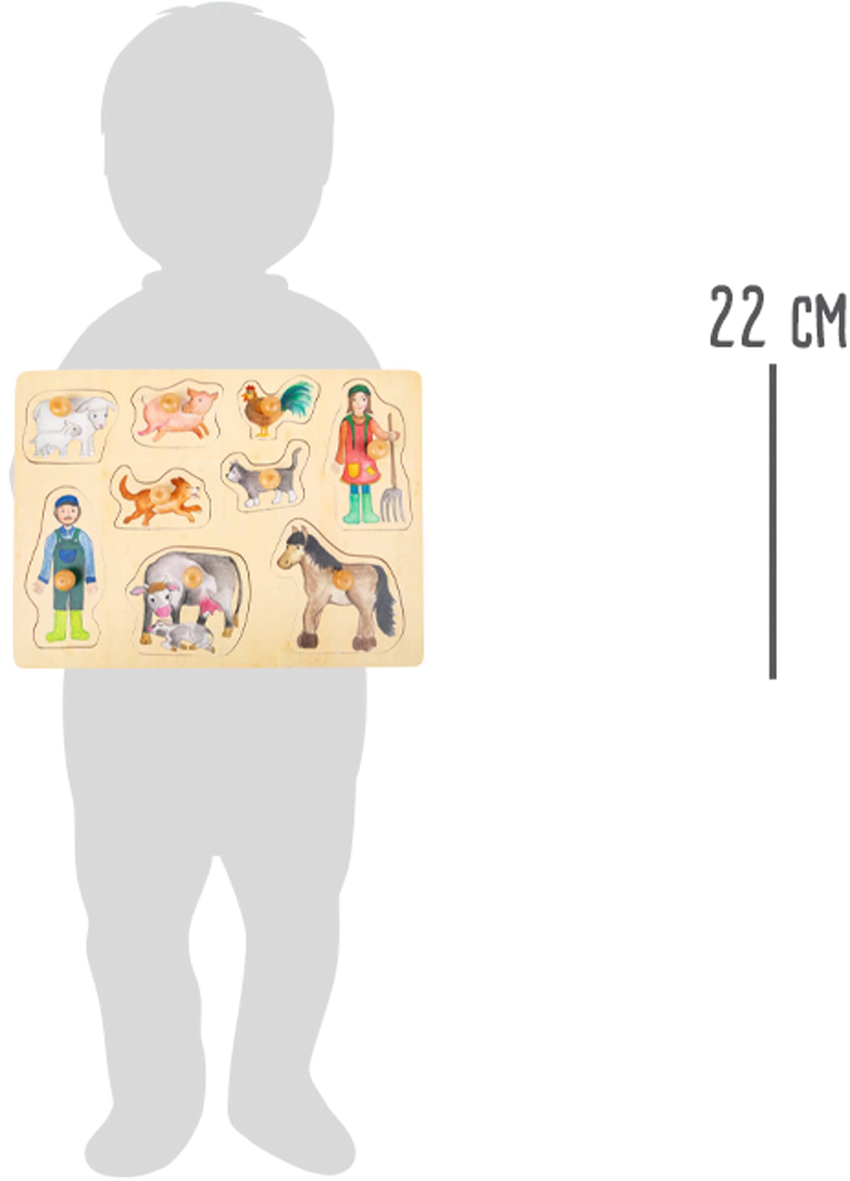 smallfoot 11500 puzzle fattoria 9 pezzi in legno