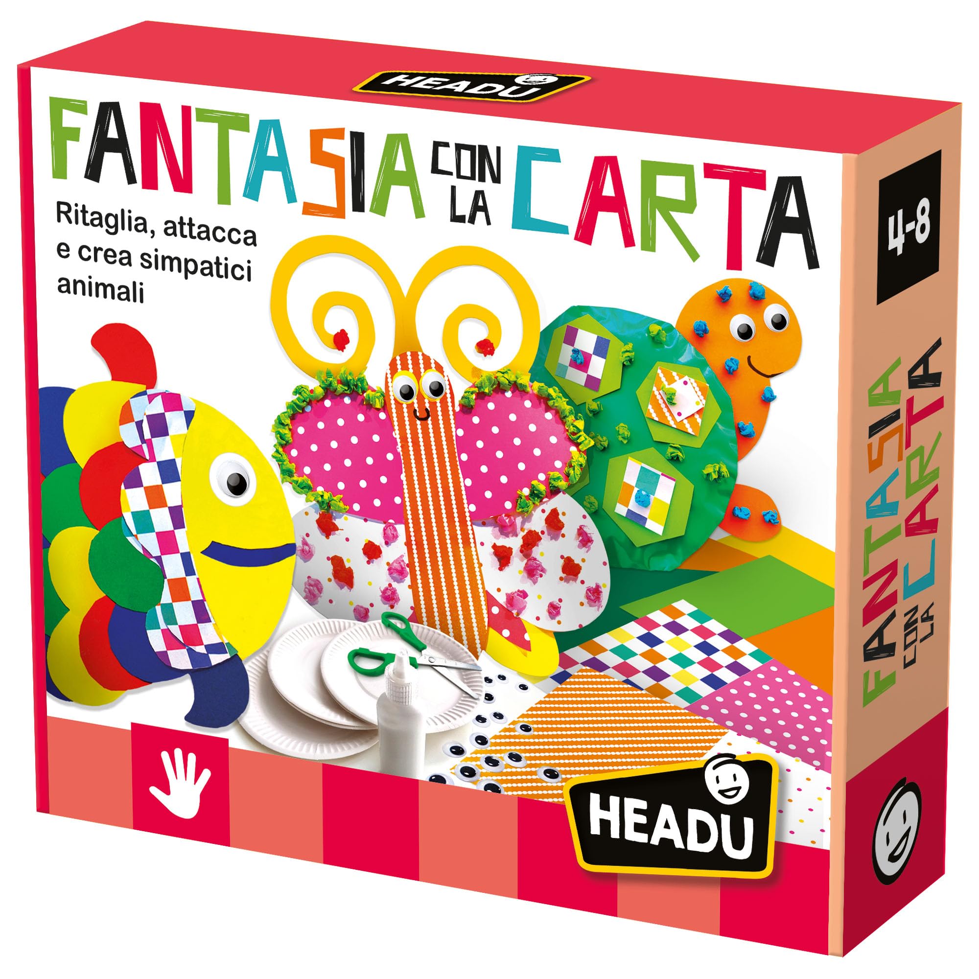 Headu Fantasia con la Carta kit creativo 4-8 anni animali