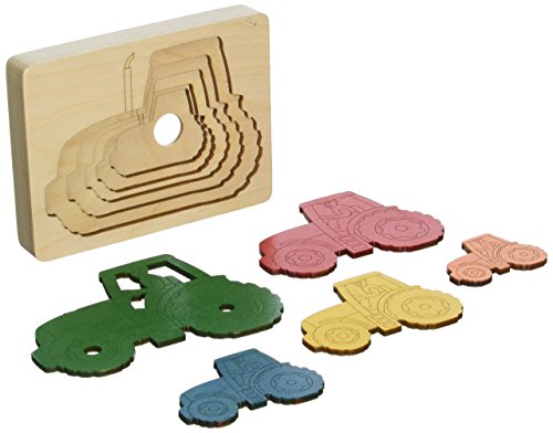 Hape E6513 5 Trattori puzzle legno 5 livelli da 2 anni