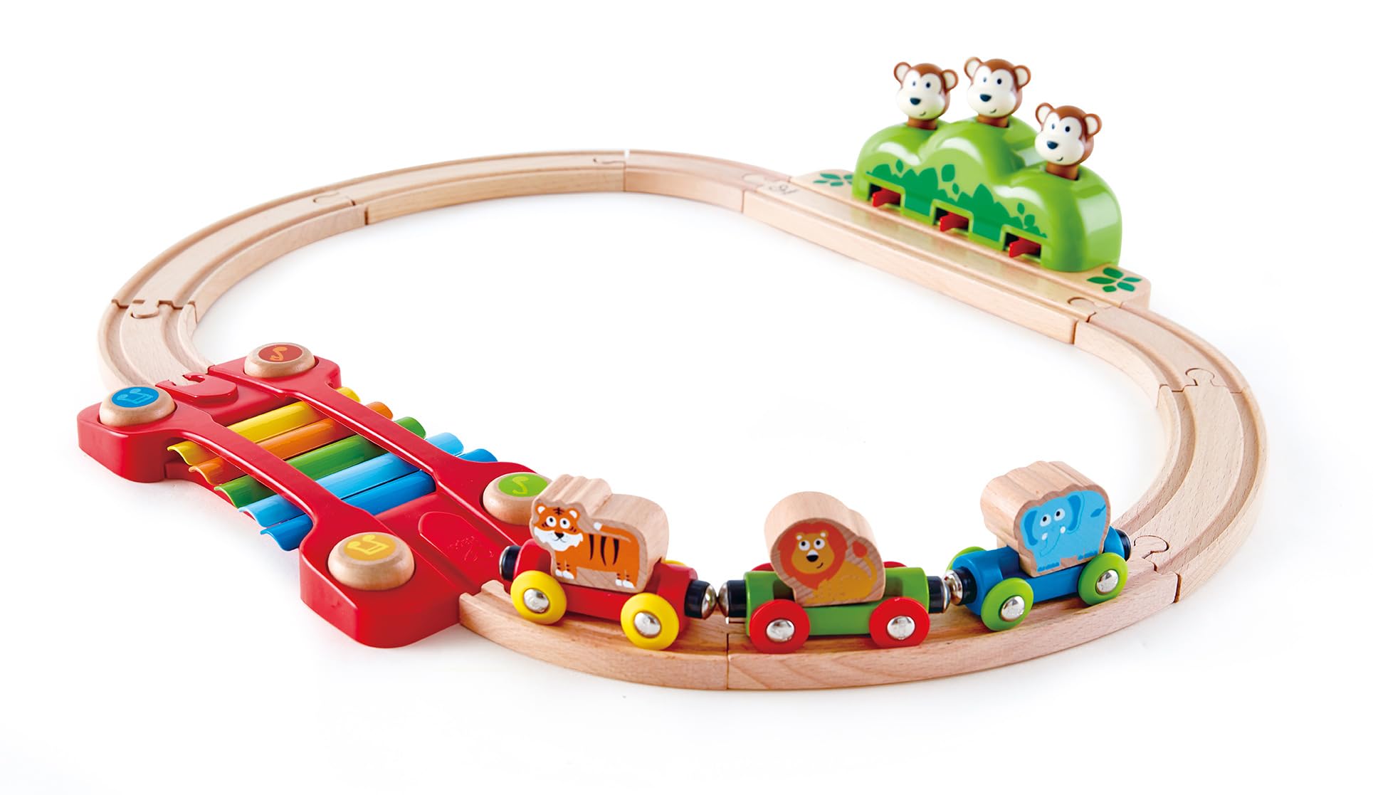Hape percorso musica scimmiette trenino legno giungla