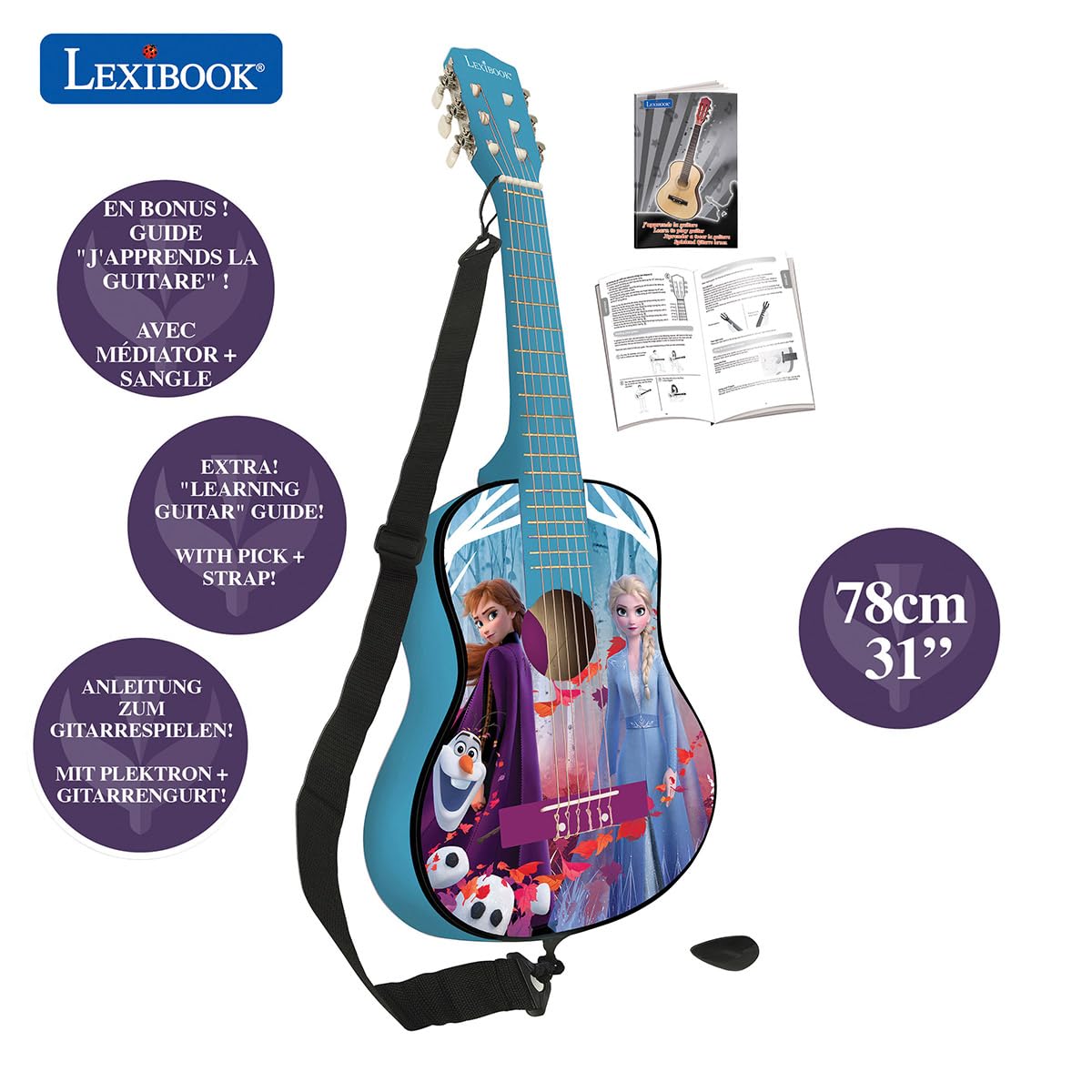Lexibook Disney Frozen chitarra 78 cm blu bambine