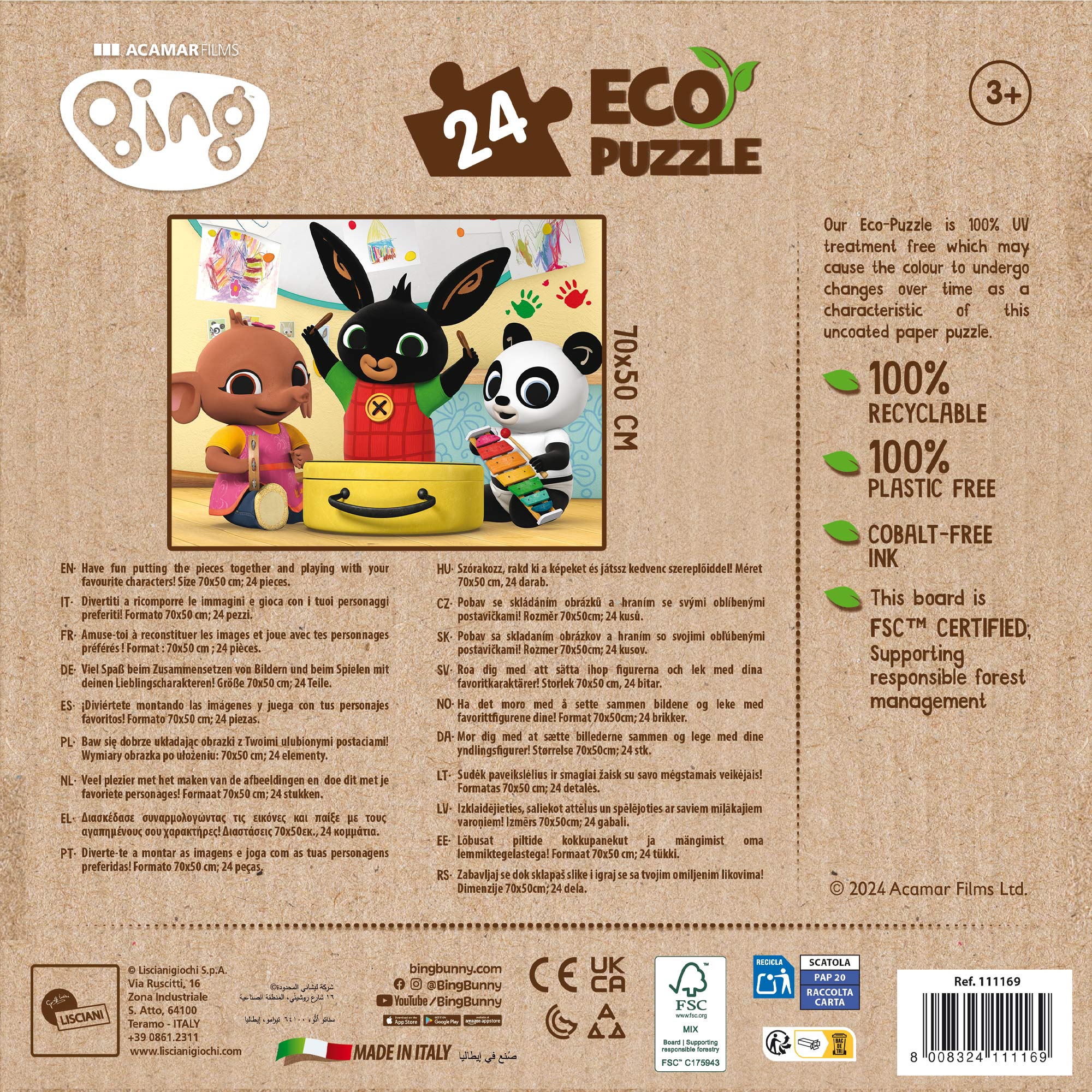 Lisciani Bing Eco-Puzzle 24 Music Time puzzle 24 pezzi eco