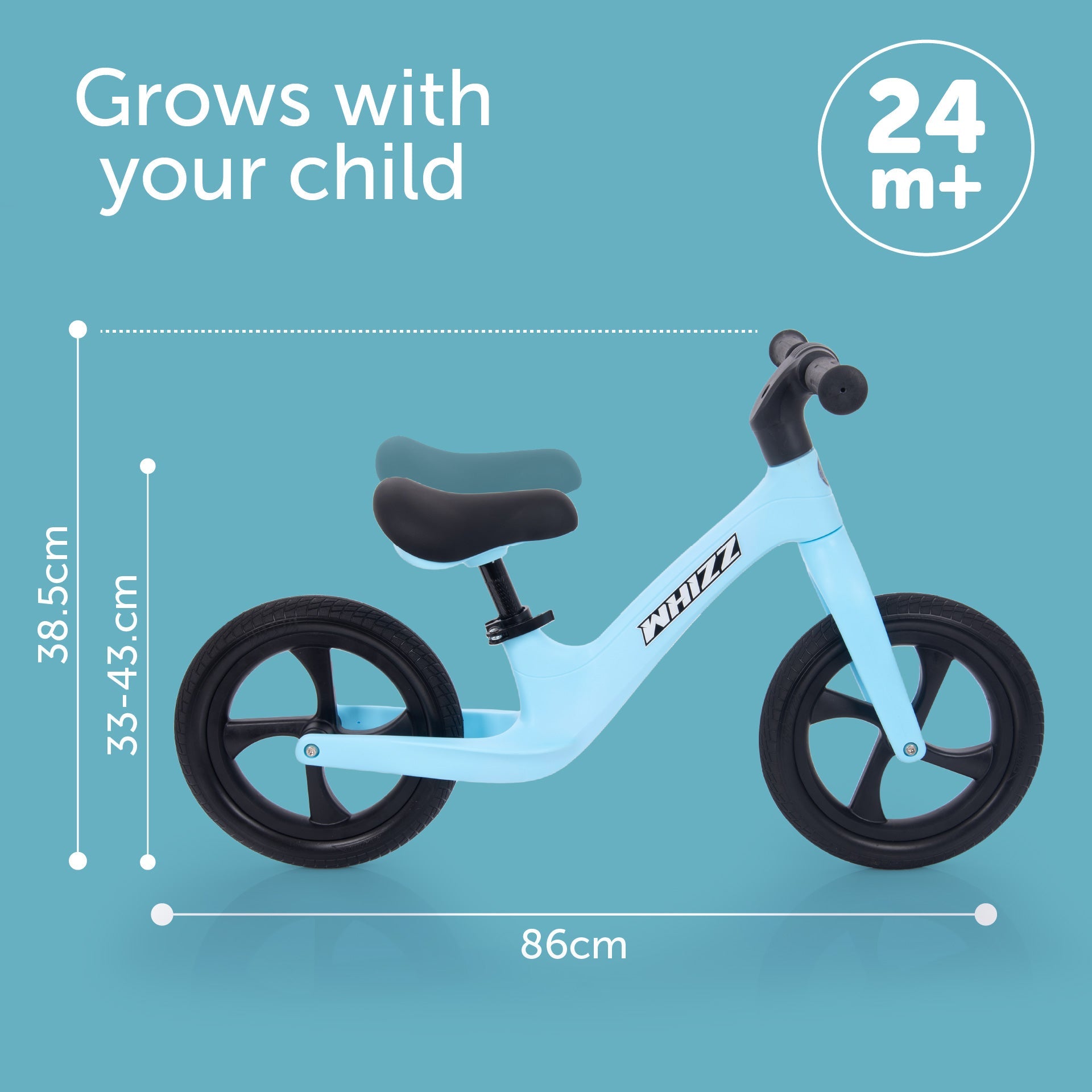 Tickit Whizz Balance Bike bici senza pedali blu 86 cm