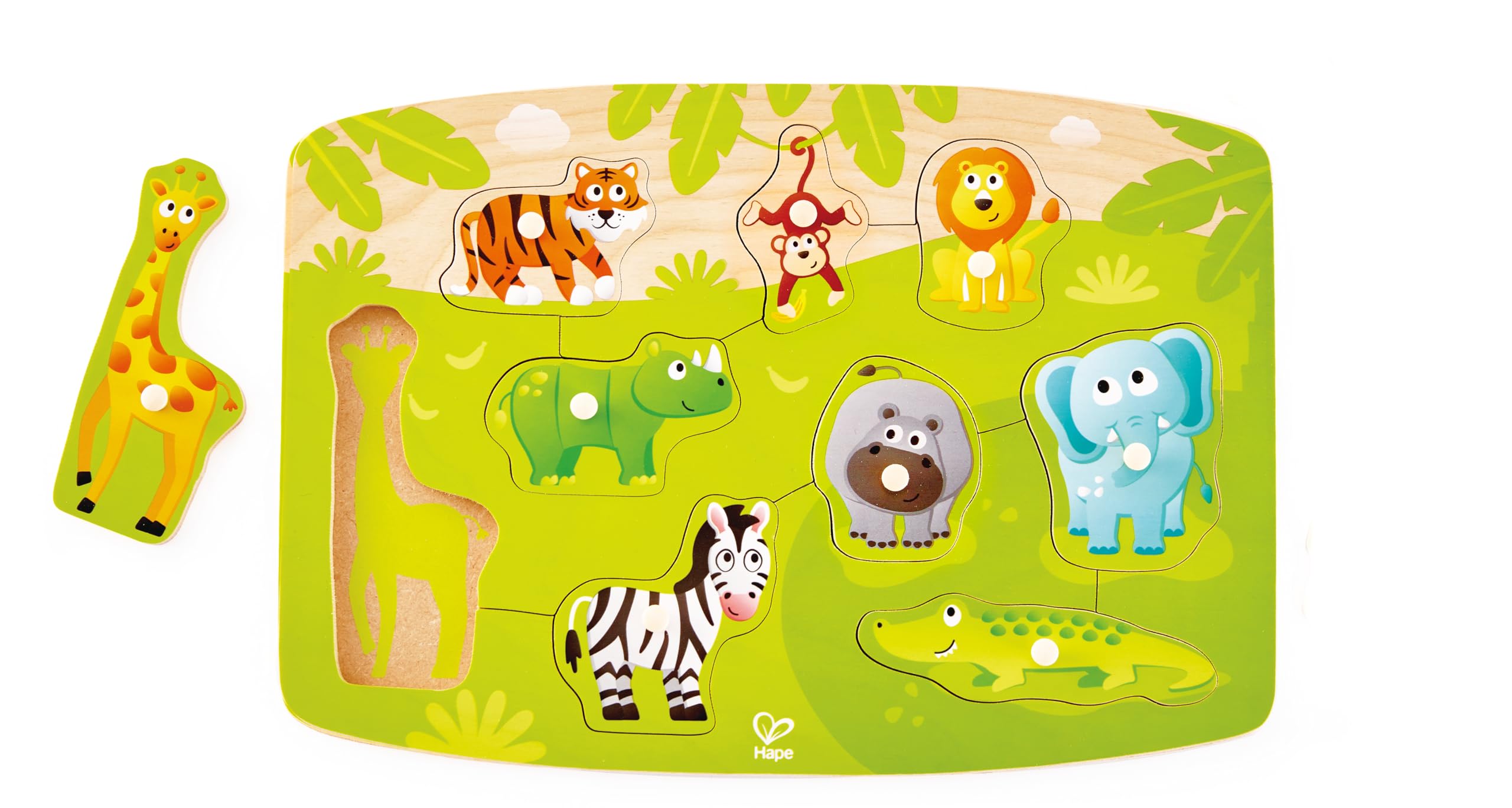 Hape E1407 puzzle in legno cantiere con pomelli 24 mesi+