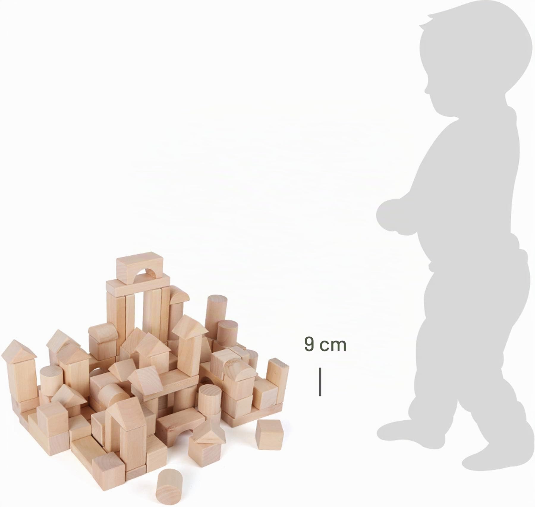 smallfoot 7073 cubetti costruzioni legno 100 pezzi naturali