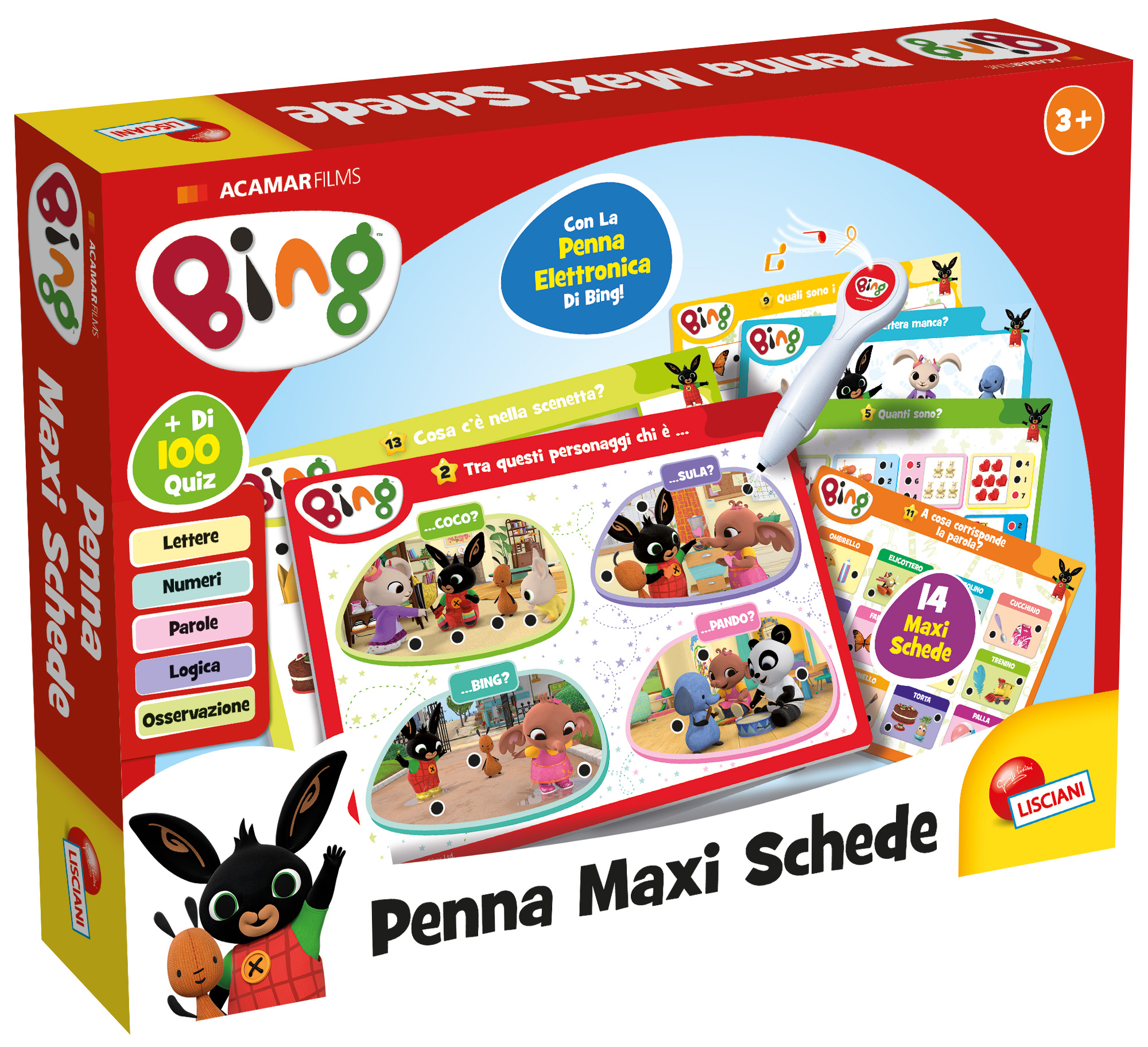 Lisciani Bing Penna Maxi Schede gioco quiz 14 schede elettronica