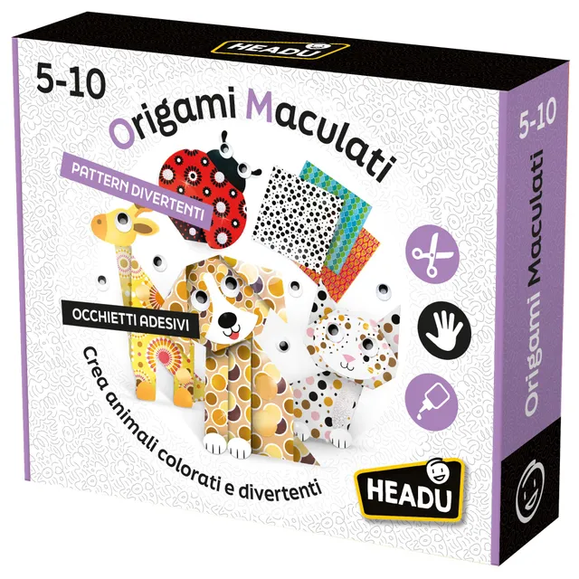Headu Origami Maculati IT56963 kit creativo animali 4-8 anni