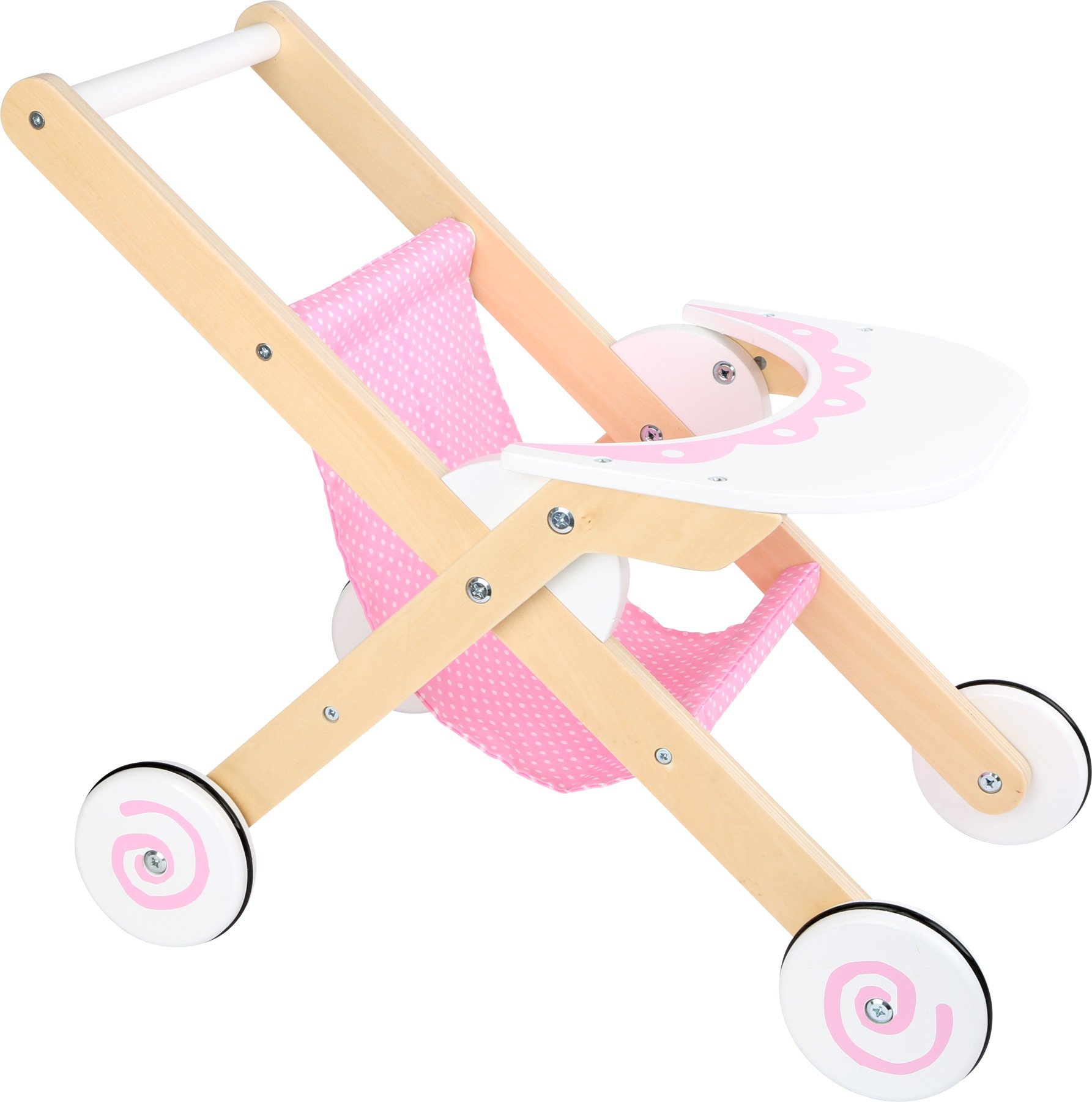 smallfoot 10741 Passeggino Bambole Legno con Tavolino