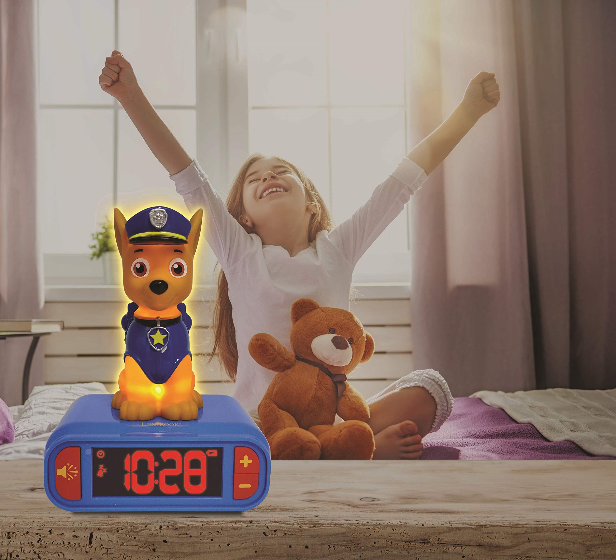 Lexibook Paw Patrol RL800PA sveglia digitale Chase con luce notturna