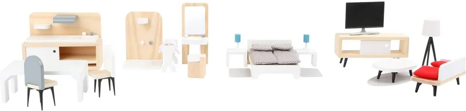 smallfoot 11414 mobili casa bambole legno 4 stanze