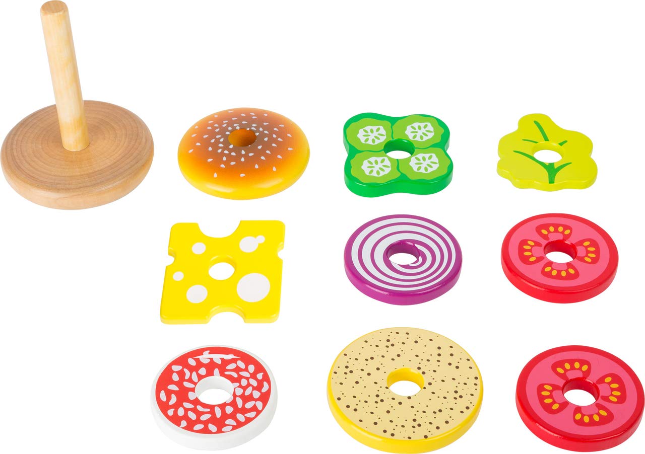 smallfoot 11062 hamburger legno gioco cucina impilabile 9 pezzi