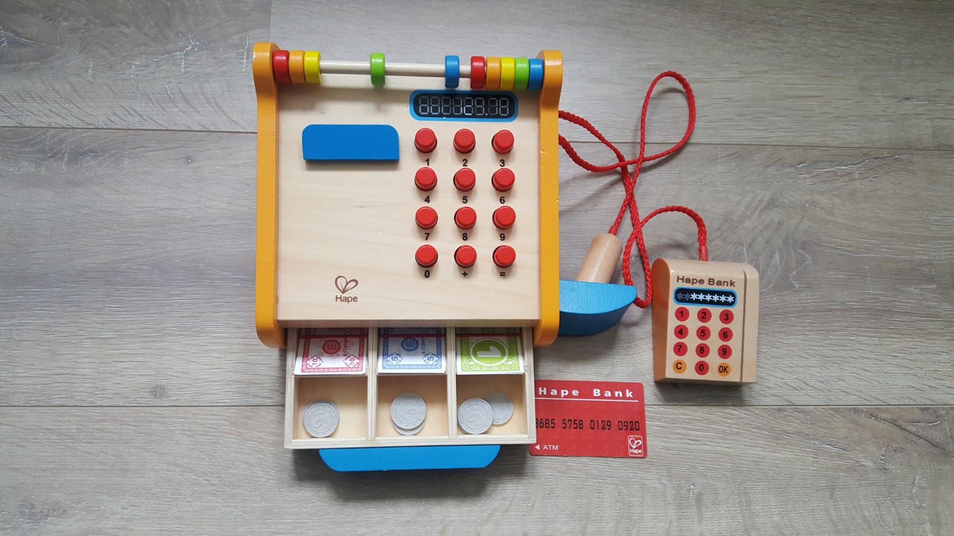 Hape E3121 registratore di cassa giocattolo legno gioco ruolo