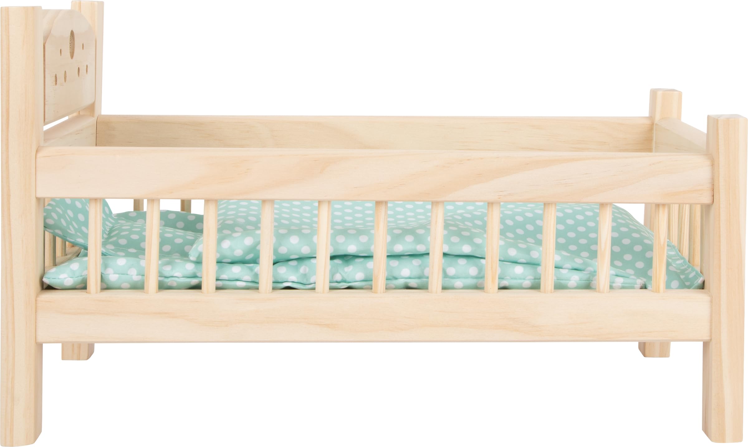 smallfoot 9601 lettino bambole legno con cuscino e coperta