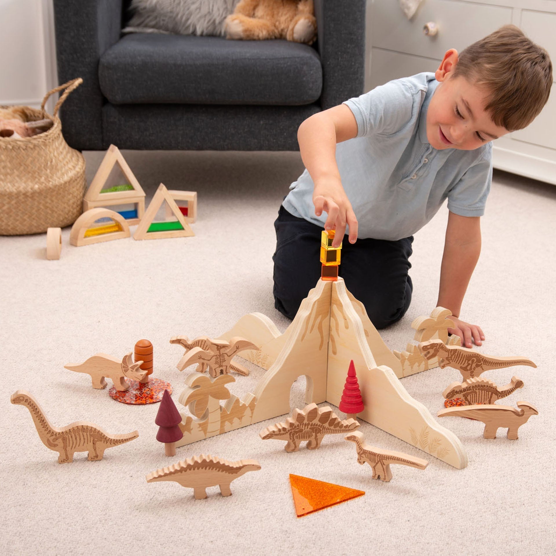 Tickit Jurassic Discovery Dividers scenario dinosauri legno 2 pz