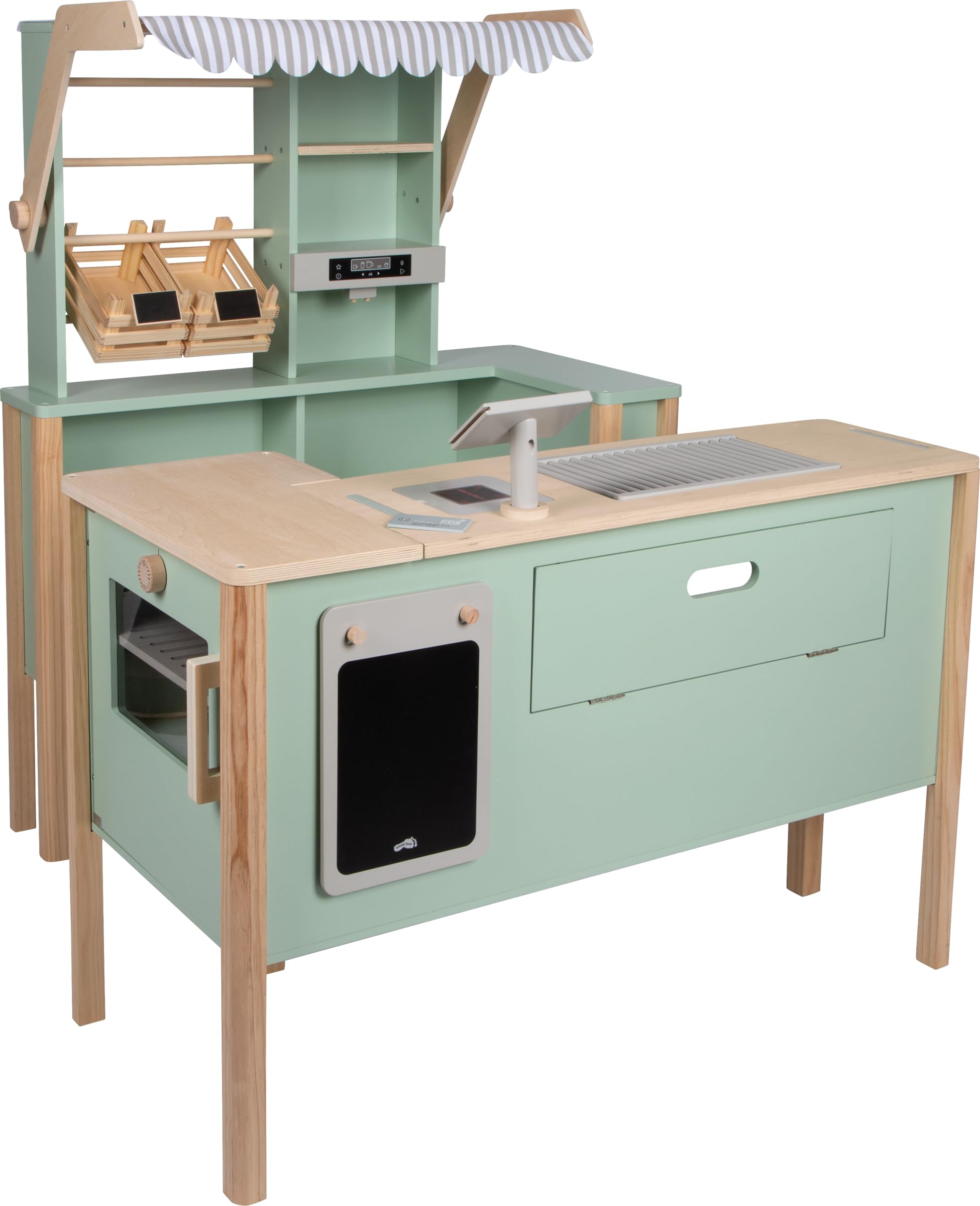 smallfoot 12688 cucina gioco negozio verde fresh con accessori