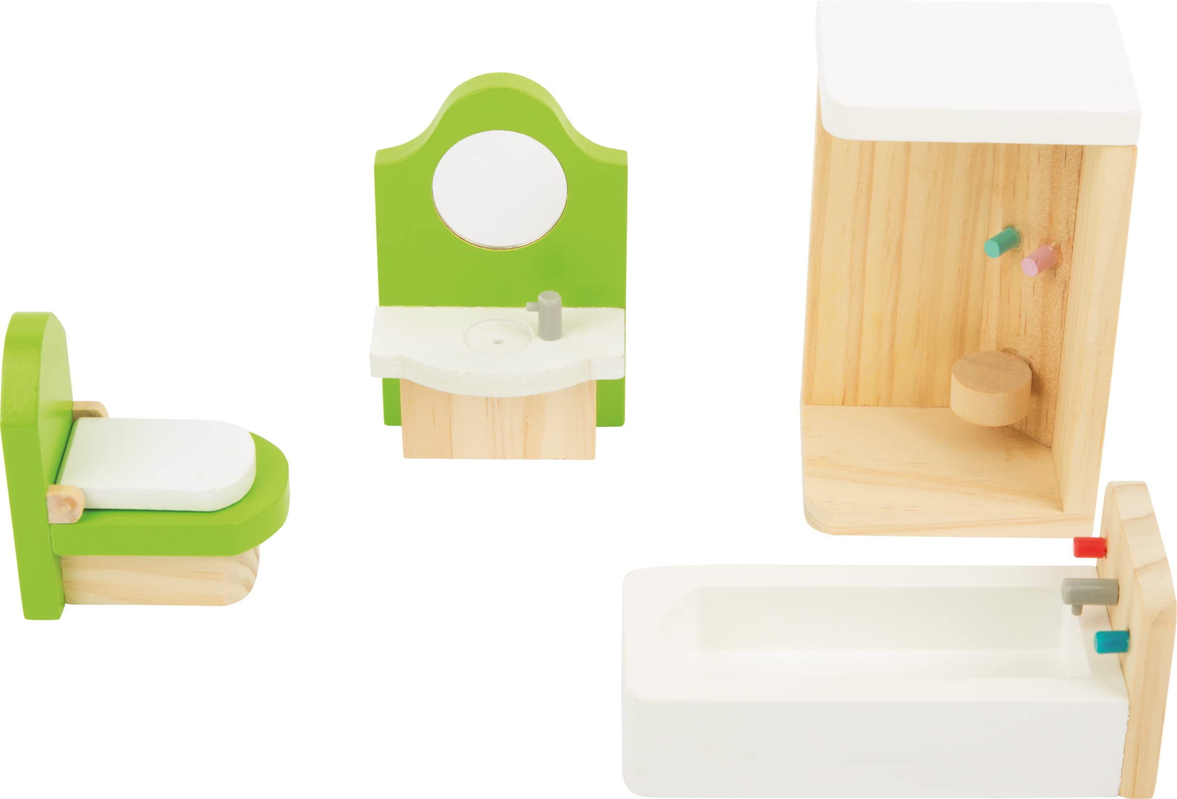 smallfoot 10872 mobili bambole bagno legno 4 pezzi